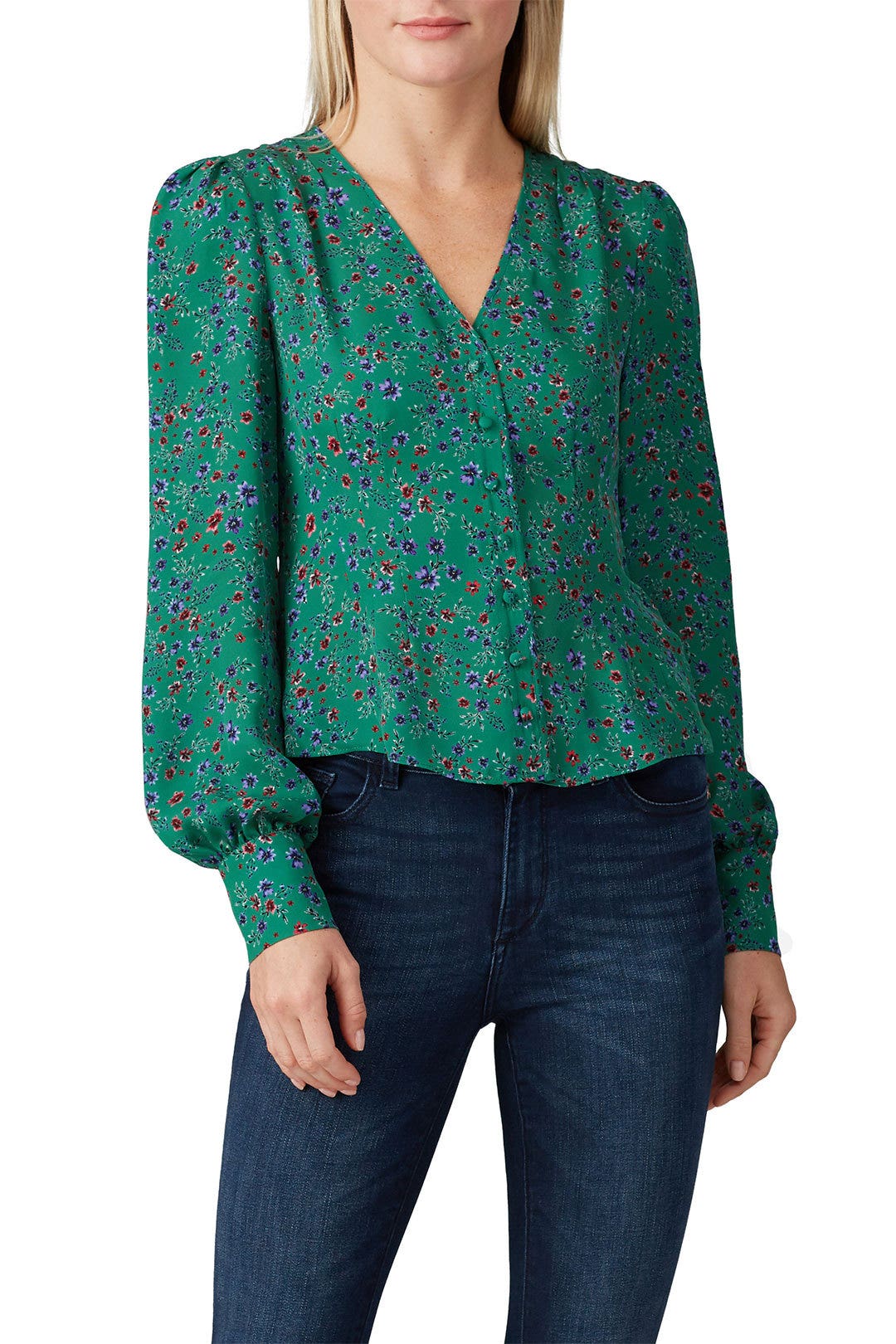 Green Button Front Blouse by Nicholas 1