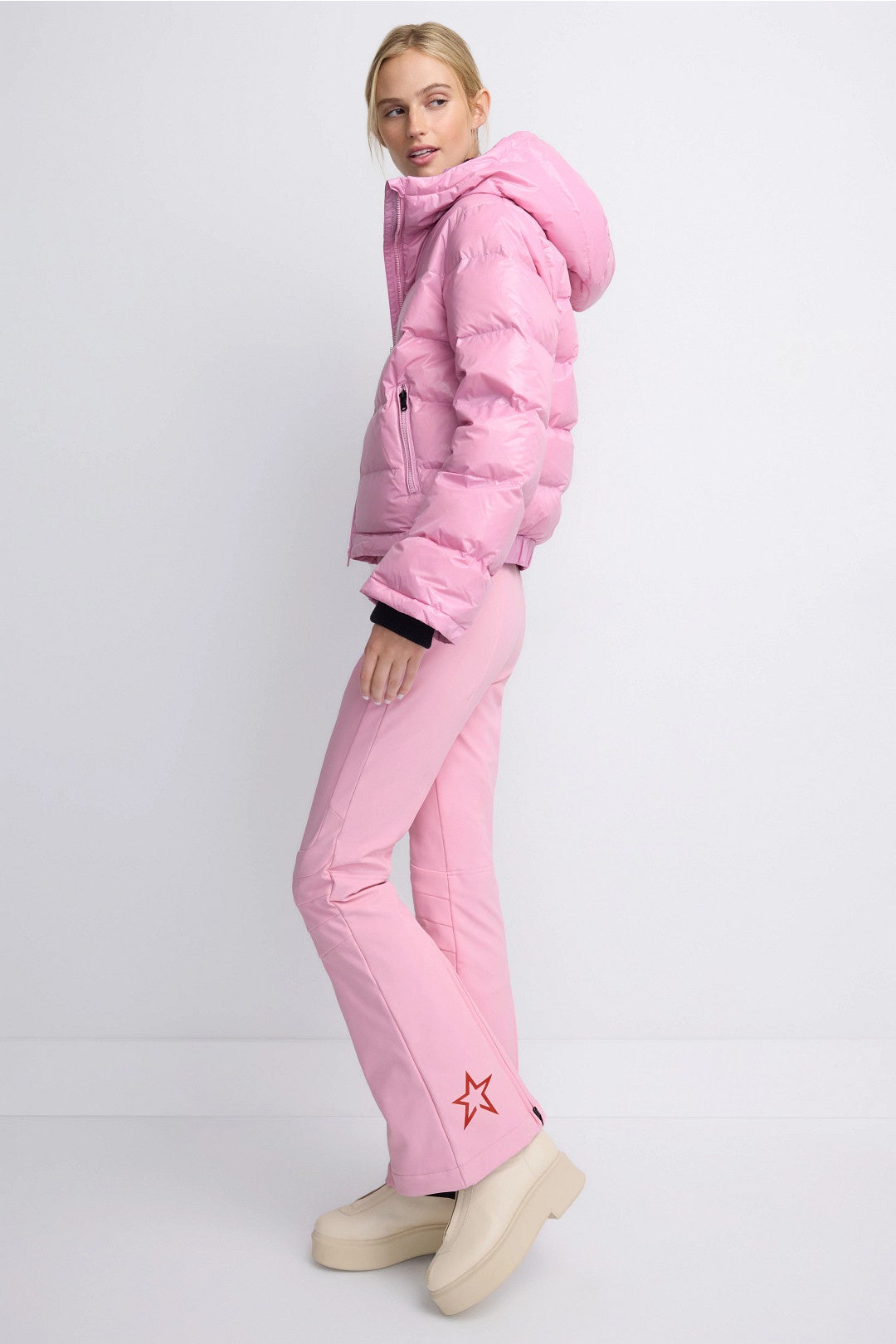 Pink Polar Flare Ski Jacket III by Perfect Moment 1