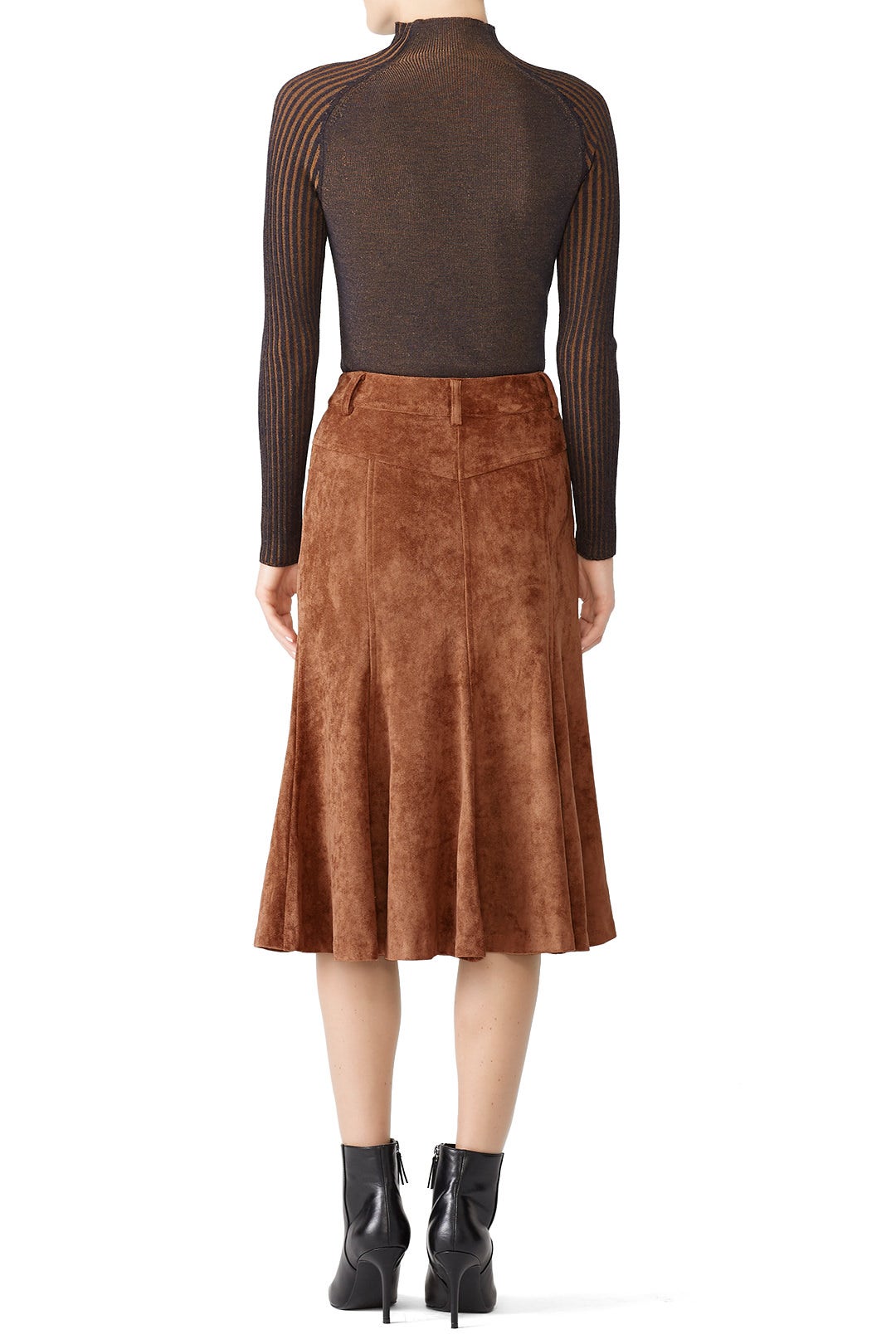 Faux Suede Flare Skirt by Slate & Willow 1