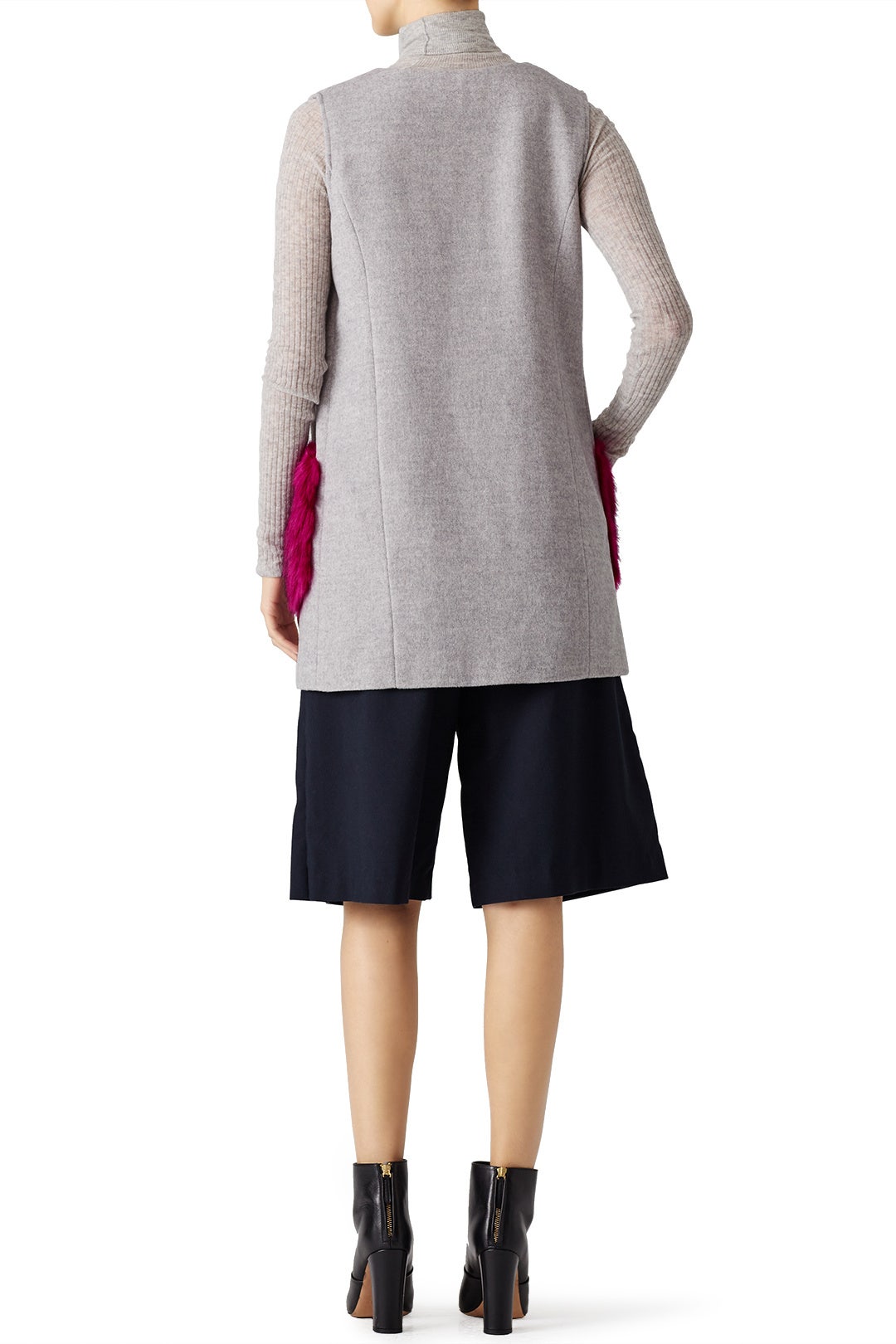 Orchid Pocketed Grey Vest by Unreal Fur 2