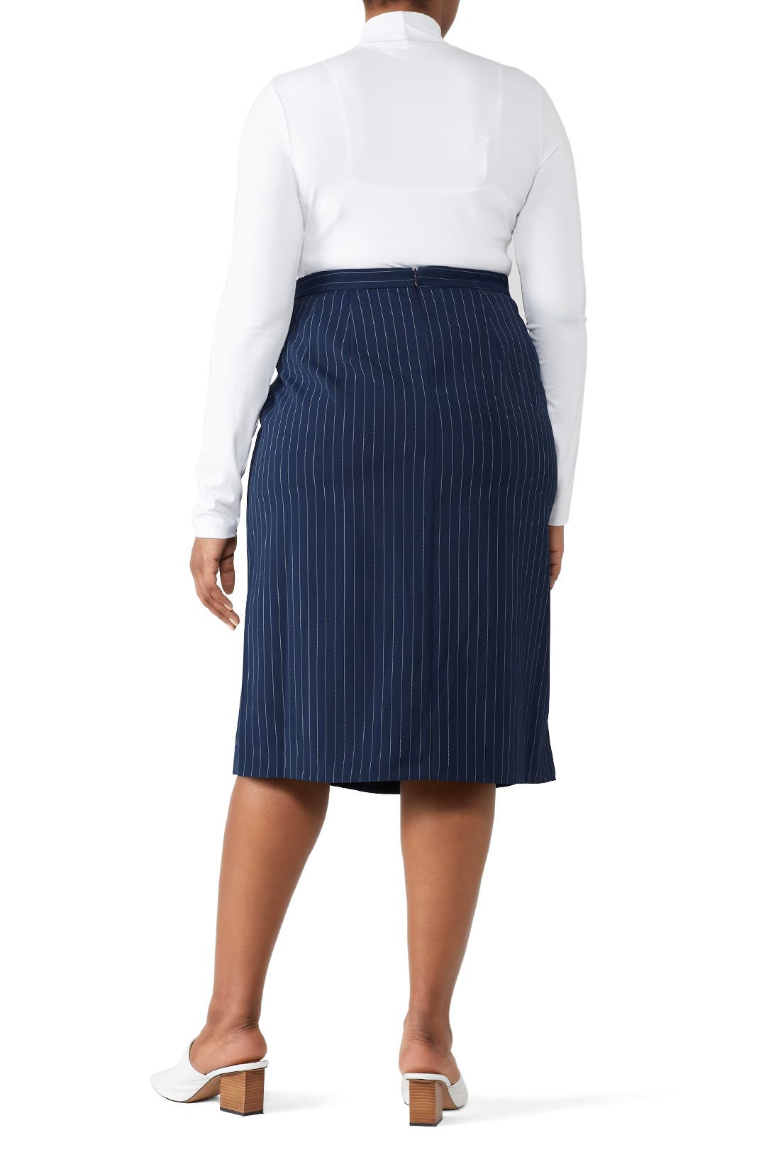 Draped Pinstripe Pencil Skirt by Jason Wu x ELOQUII | Rent the Runway