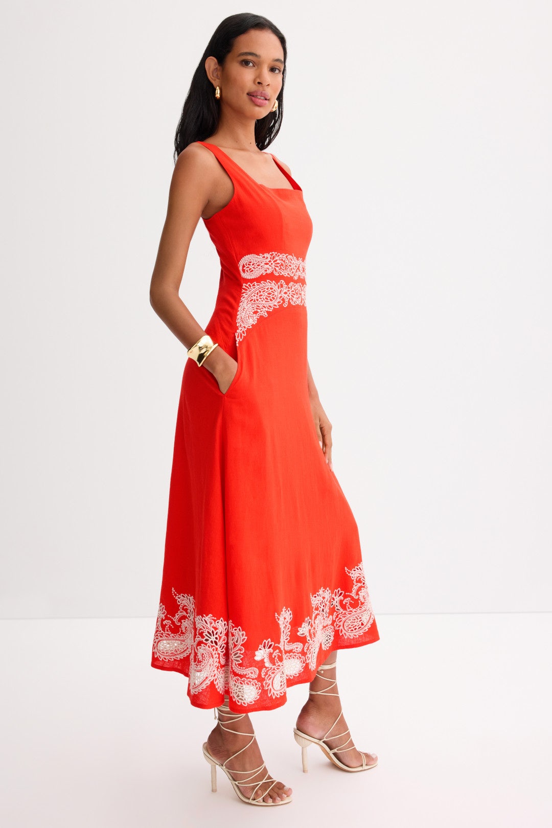Square Neck Embroidery Detail Dress by Ted Baker London 1