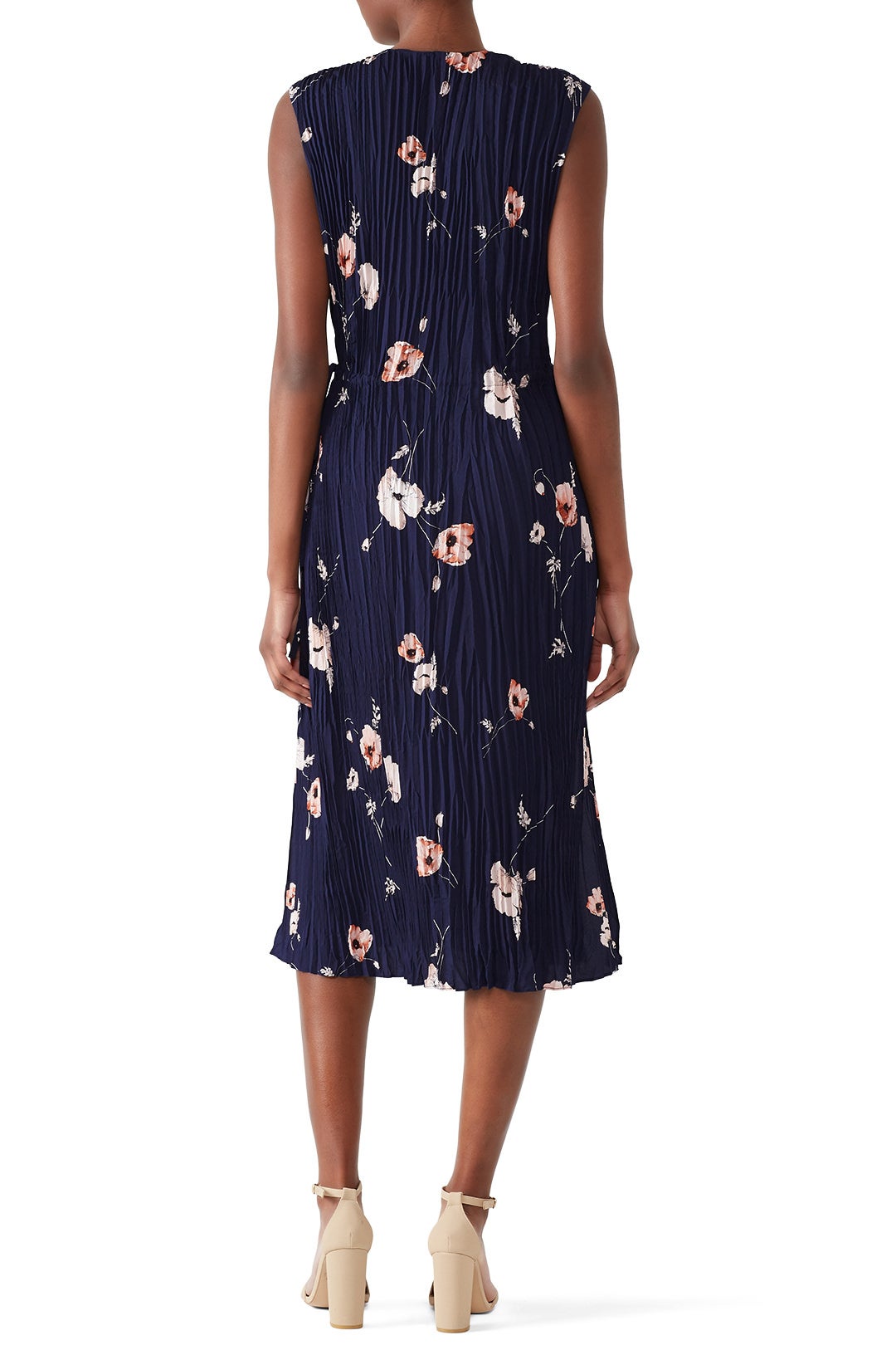 Tossed Poppy V-Neck Pleated Dress by VINCE. 1