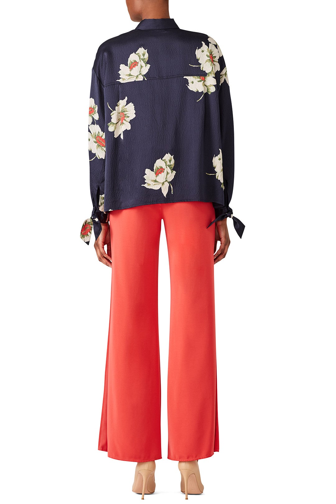 Gardenia Floral Tie Sleeve Blouse by VINCE. 1