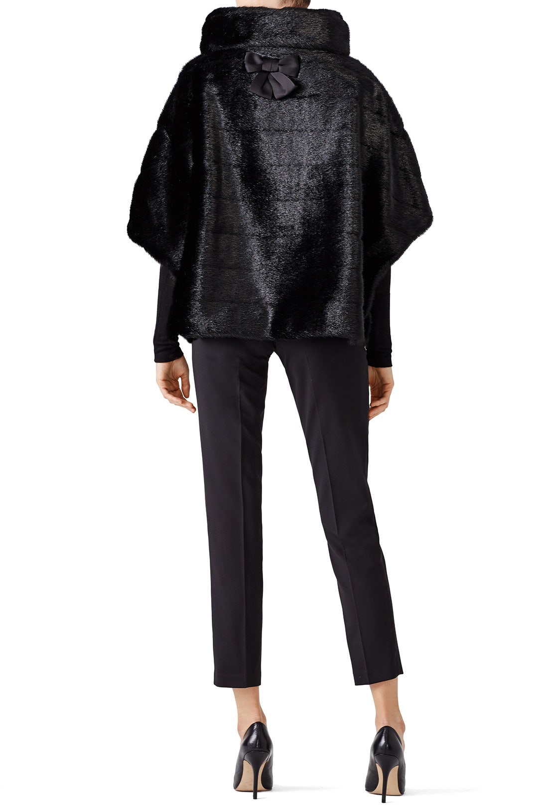 Black Faux Mink Cape by kate spade new york 1
