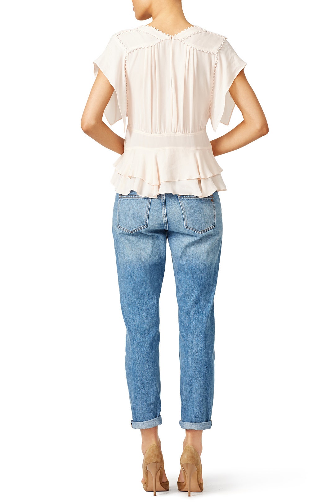 Blush Ruffle Silk Blouse by Rebecca Taylor NYC 1