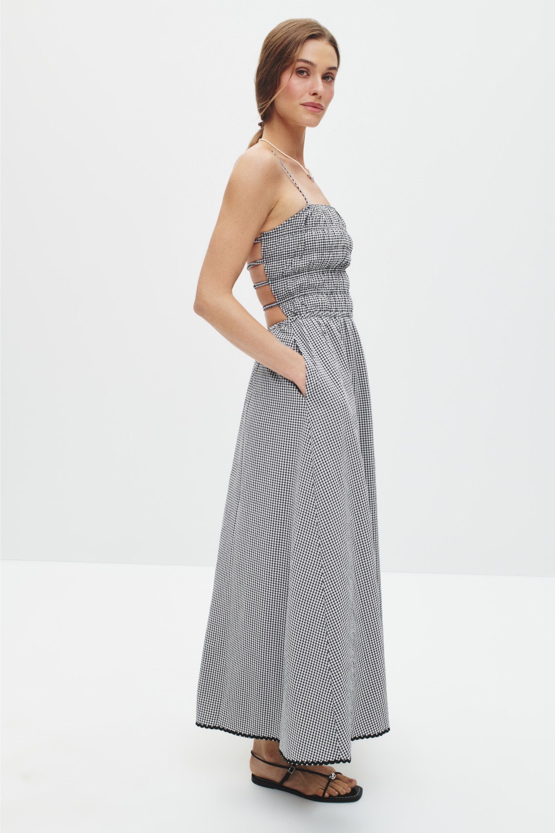 The Delta Dress Noir Gingham by Solid & Striped 1