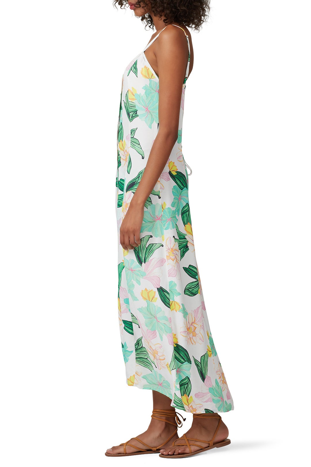 knee length dresses for ladies böhme Jessa Floral Maxi Dress in Blue