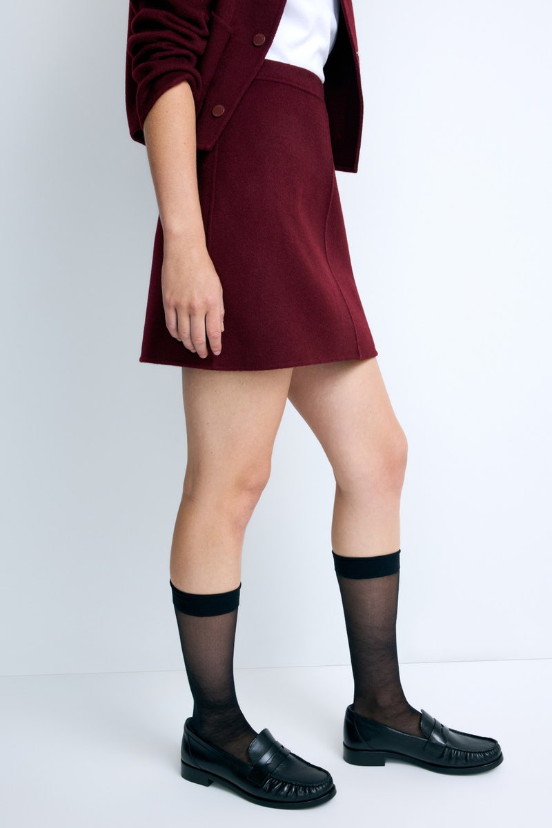 Maroon Knit Mini Skirt by Claudie Pierlot - Photo 1