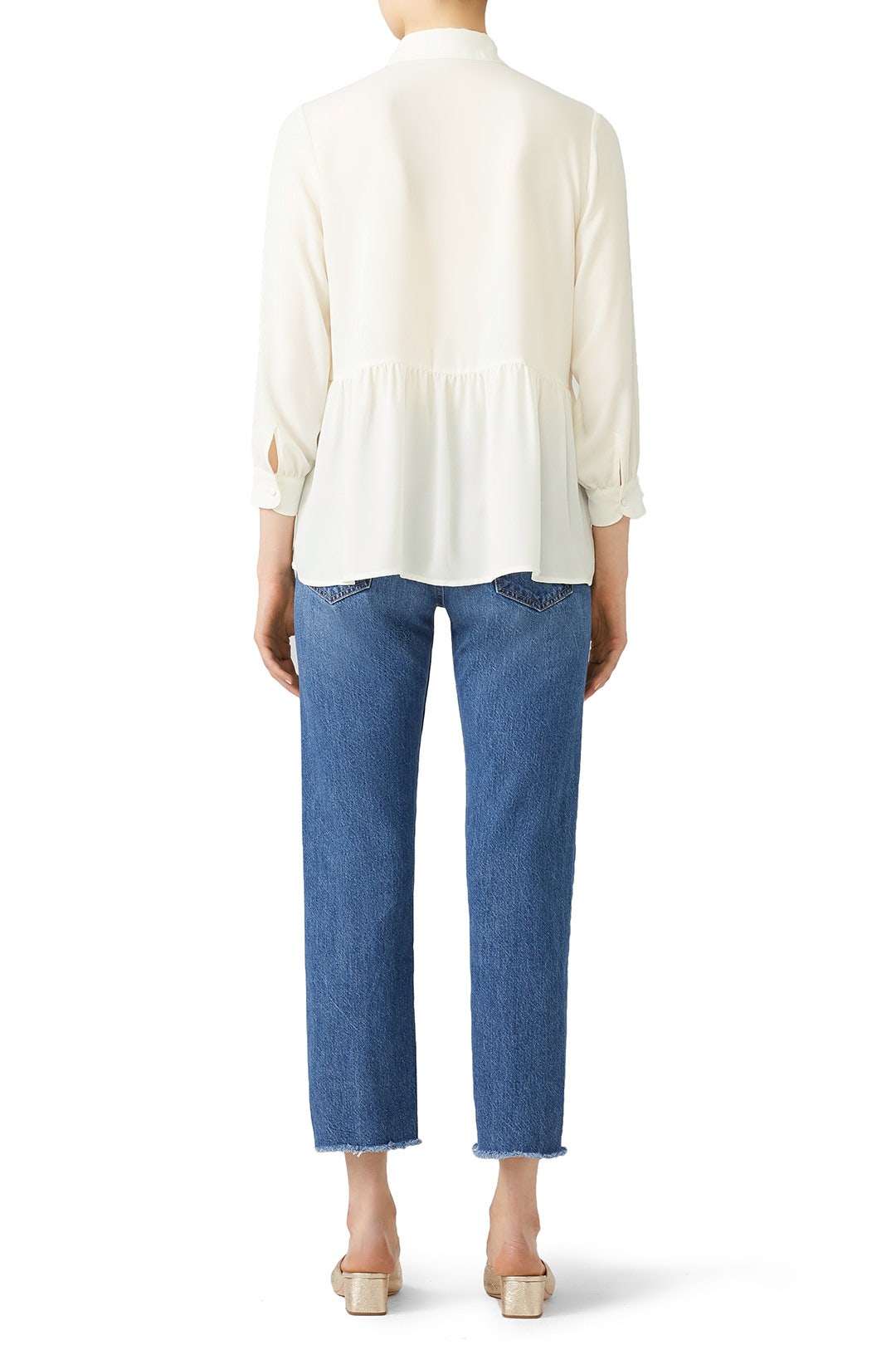 White High Low Button Down by Paper Crown 1