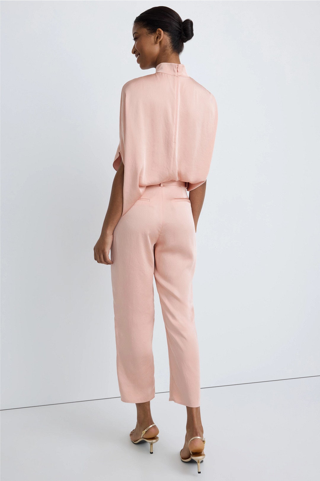 Satin Cropped Pants by LAPOINTE 2