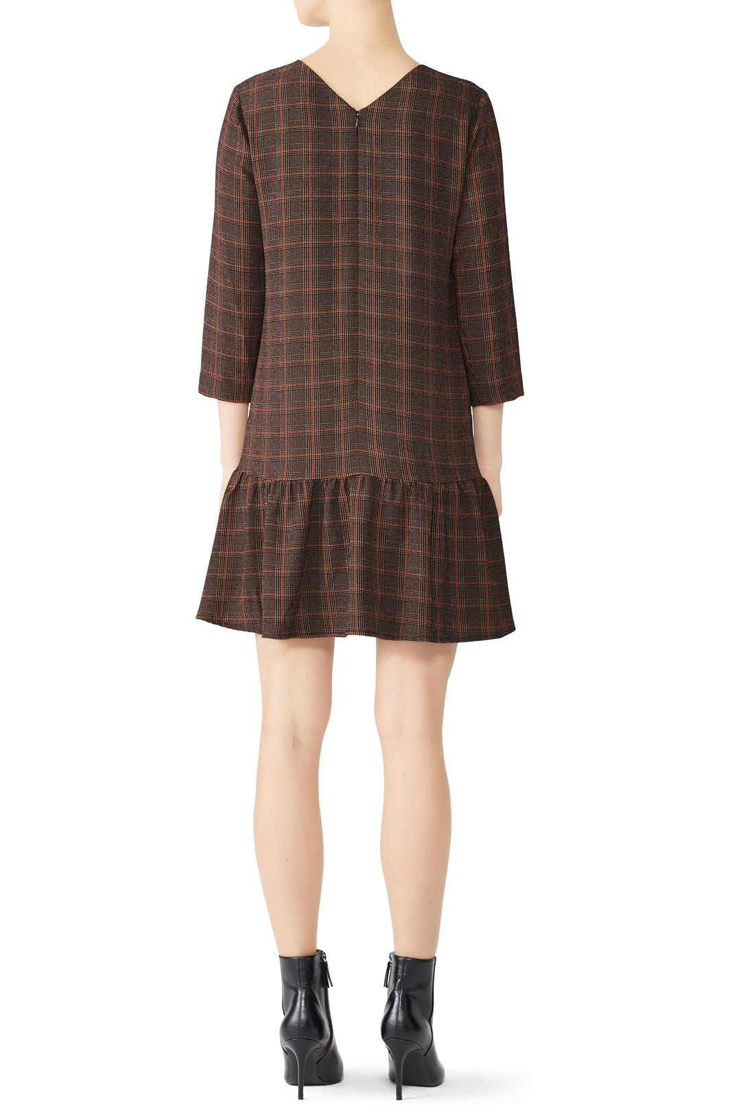 Plaid Ruffle Shift Dress by Slate & Willow 2
