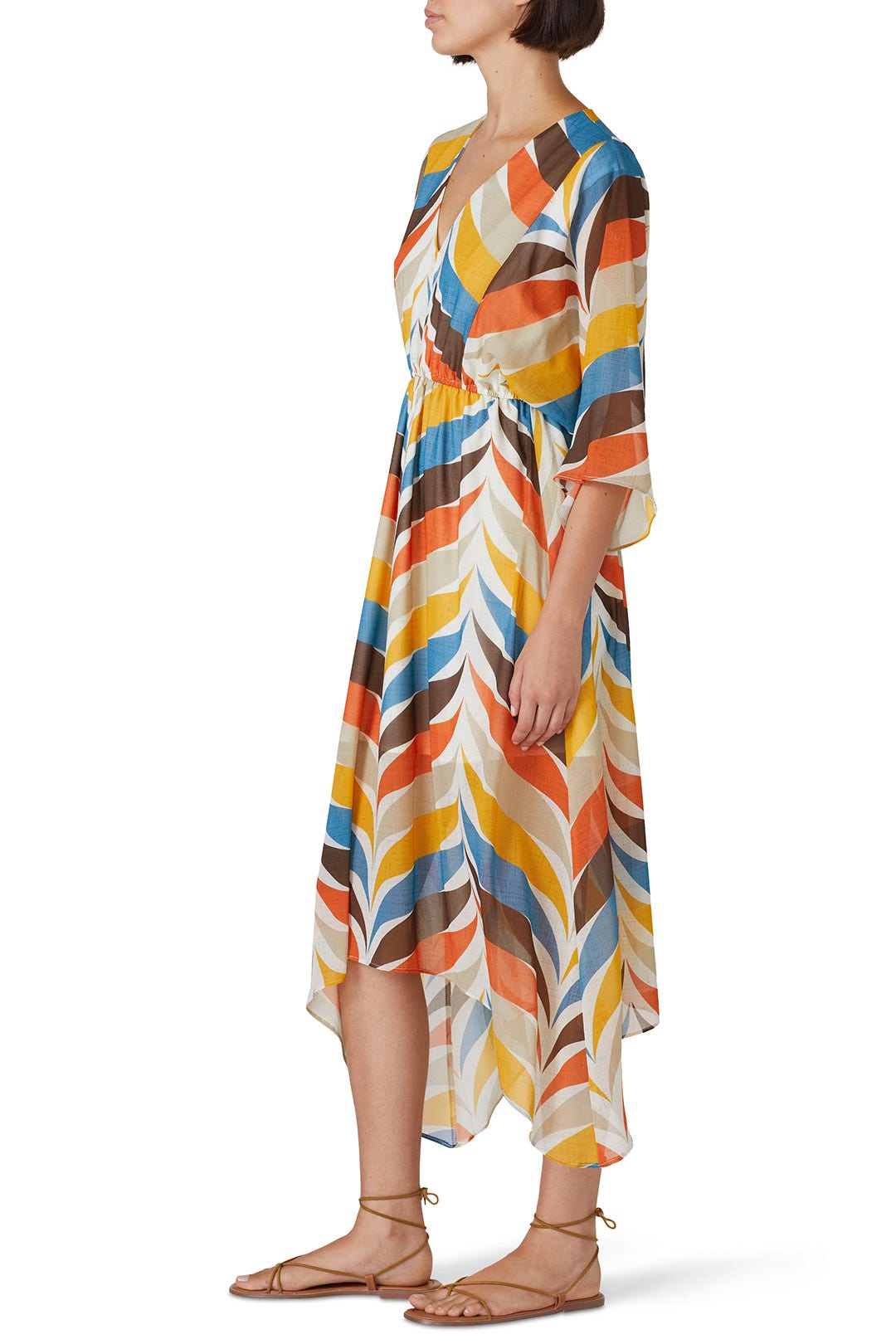 V-Neck Scarf Hem Dress by Slate & Willow 1