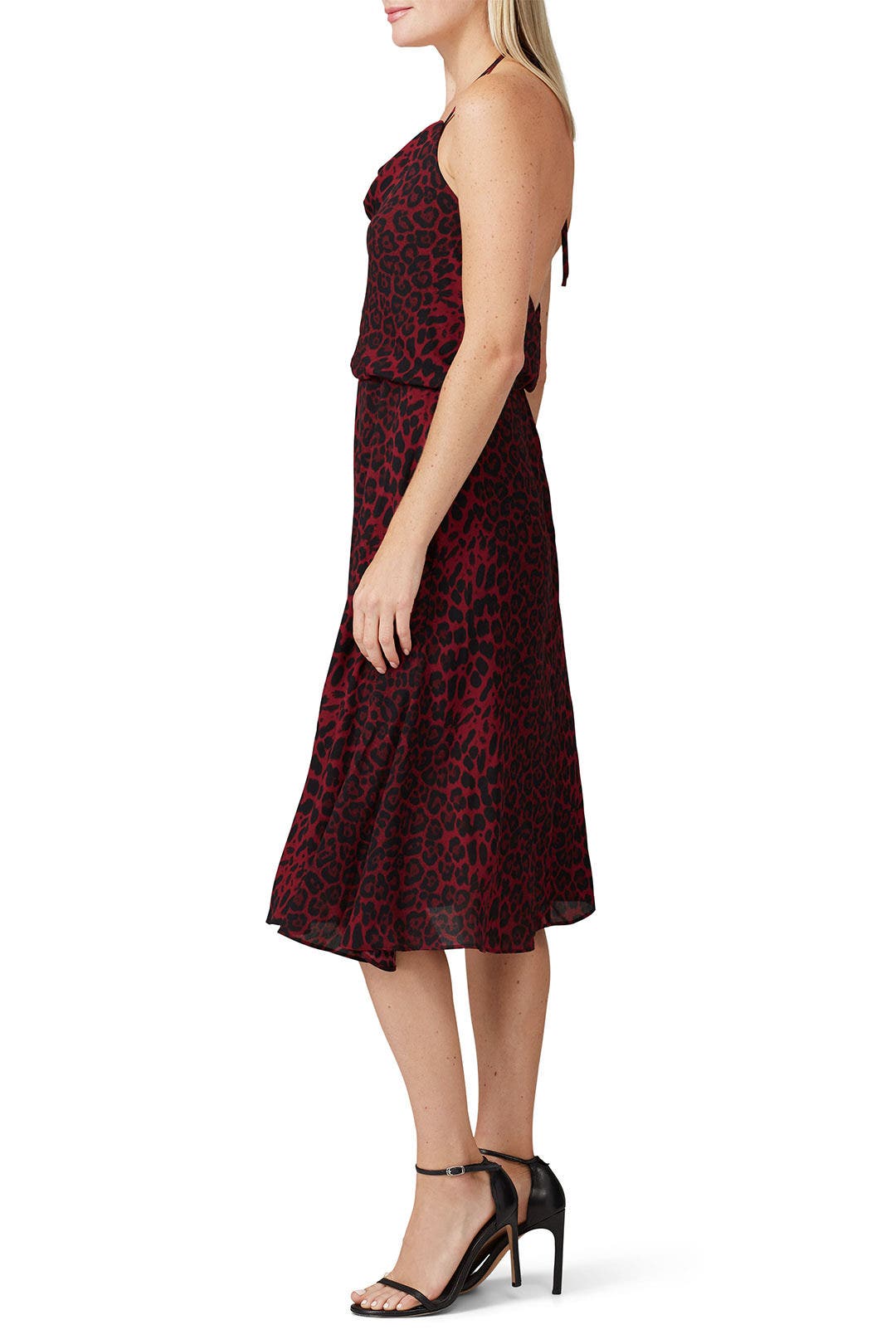 Burgundry Zherra Leopard Dress by Dress The Population 1