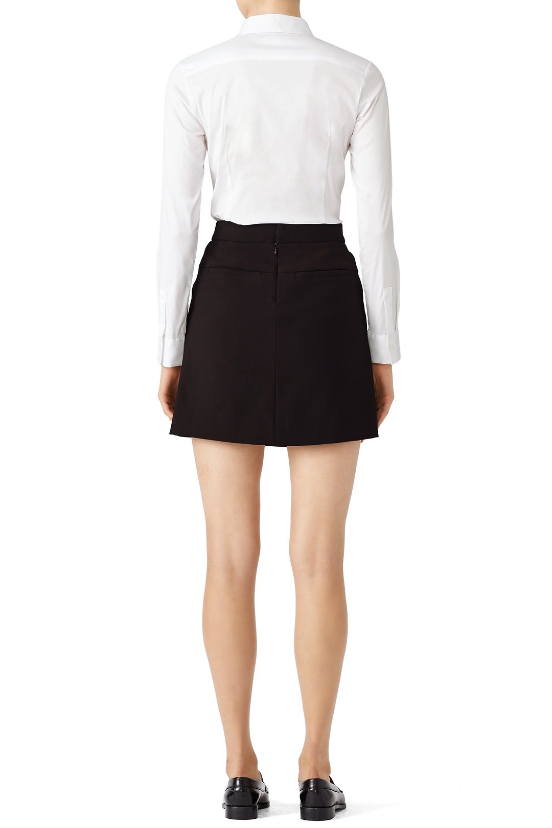 Black Overlay Skirt by HALSTON 1