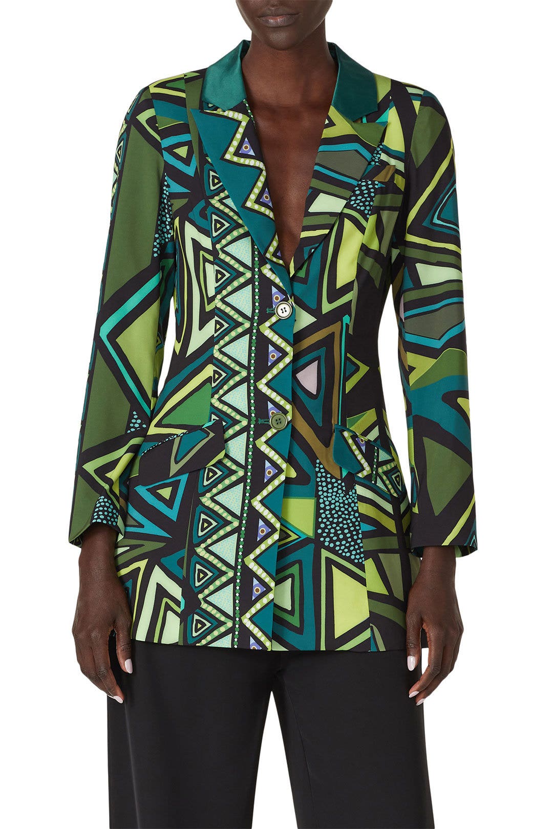 Green Tuxedo Blazer by Kahindo 1