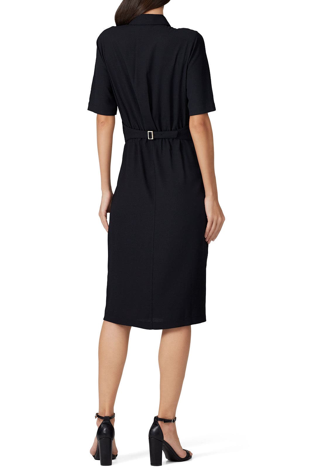 kate spade black midi dress