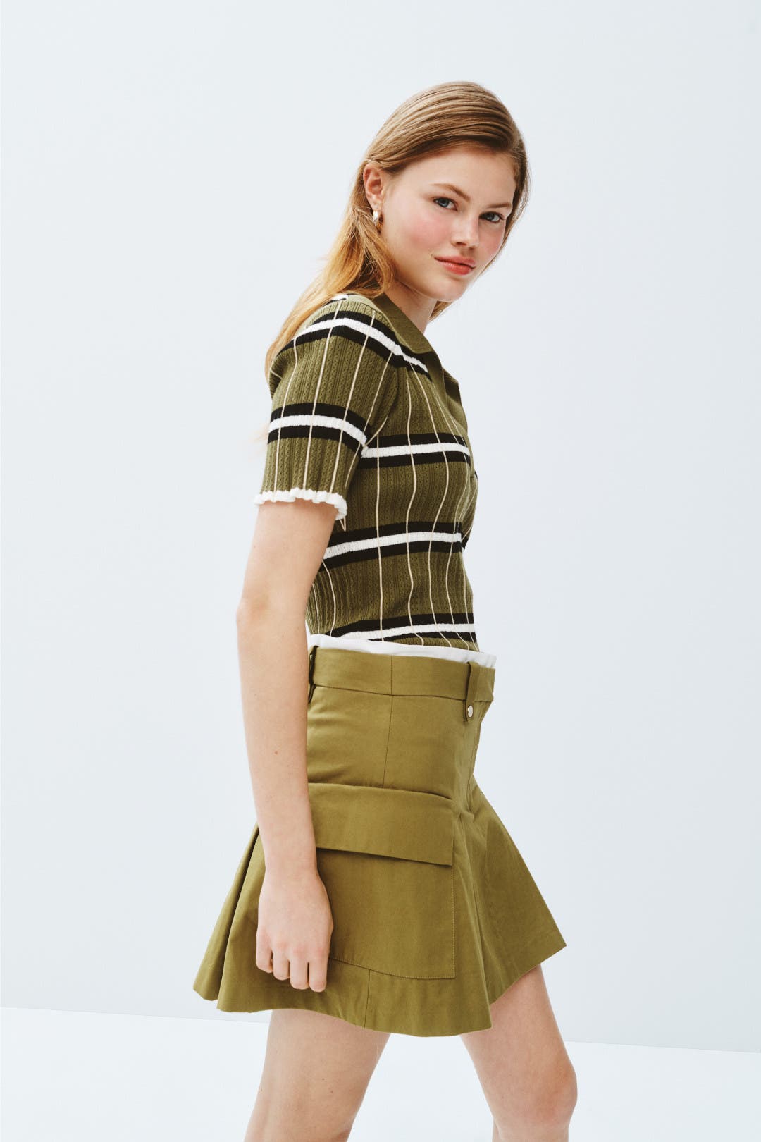スカート andwang Kirakira box pleats mini skirt coming soon) Kirakira frill culotte mini skirt (black)