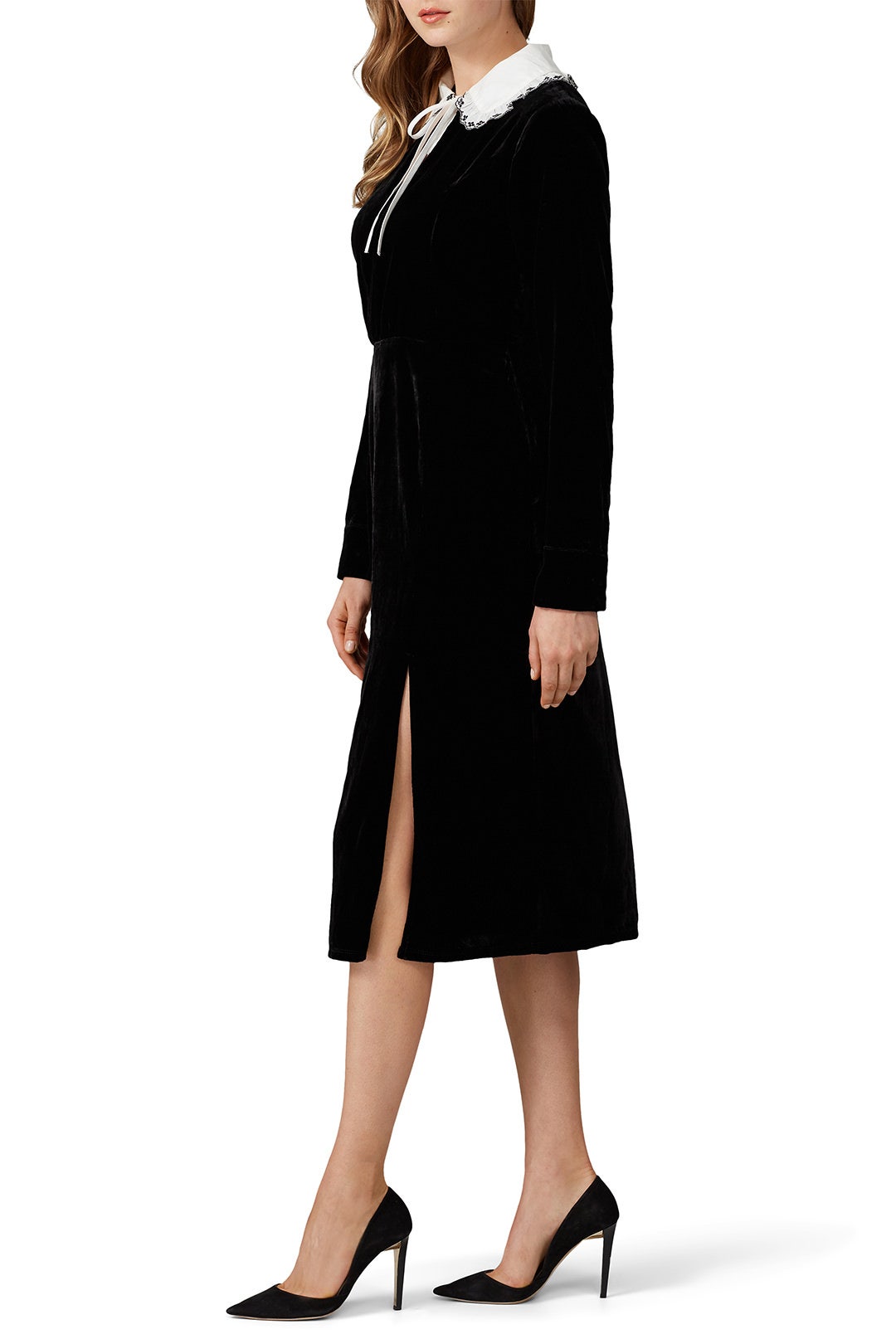 Black Collared Velvet Dress by Sweet Baby Jamie 1