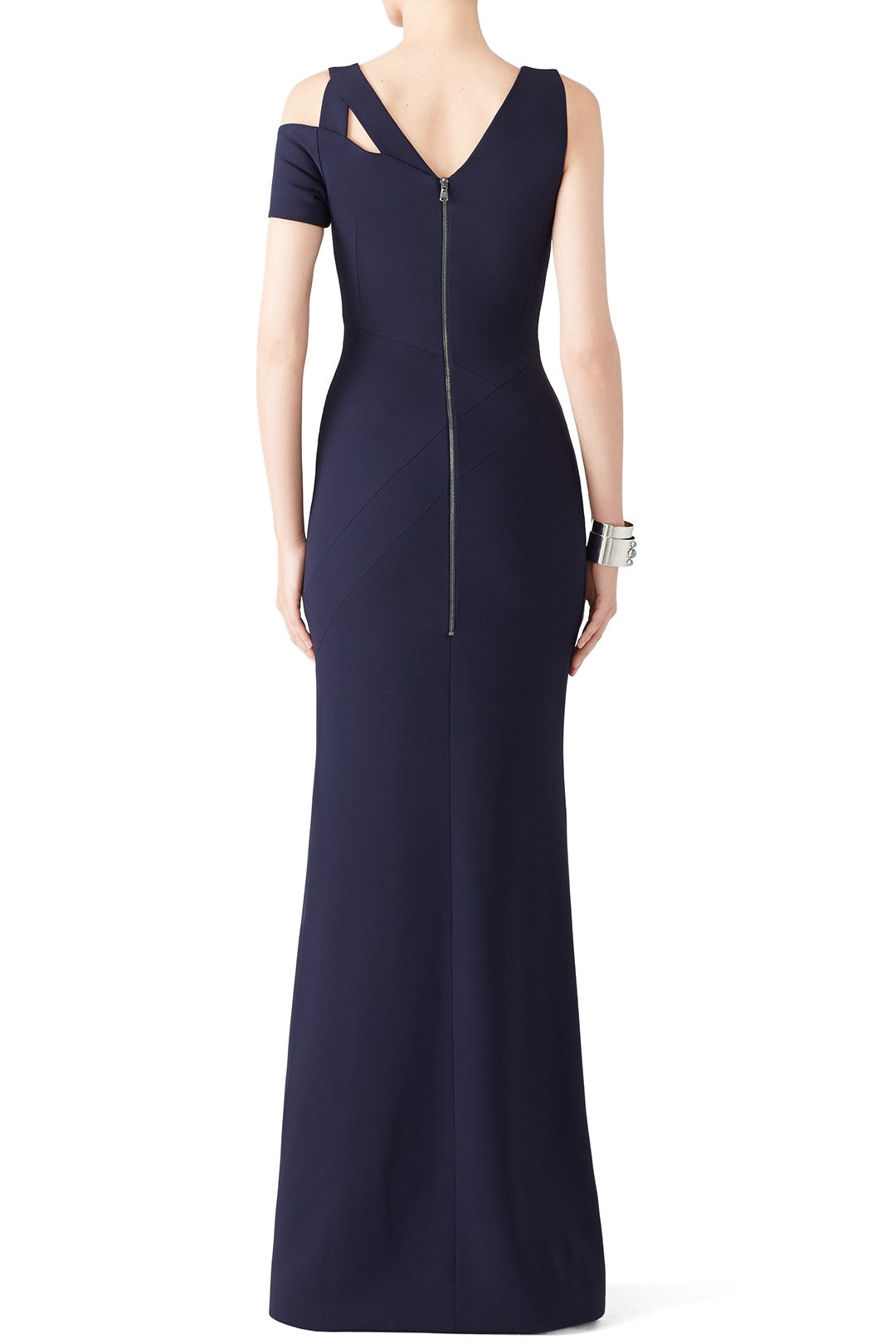 Navy Cold Shoulder Gown by Antonio Berardi 1