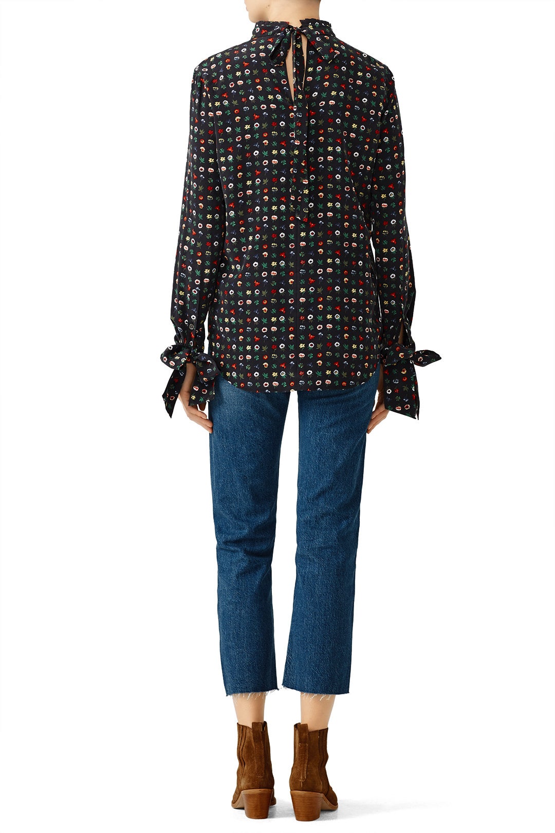 Black Floral Top by Equipment 1