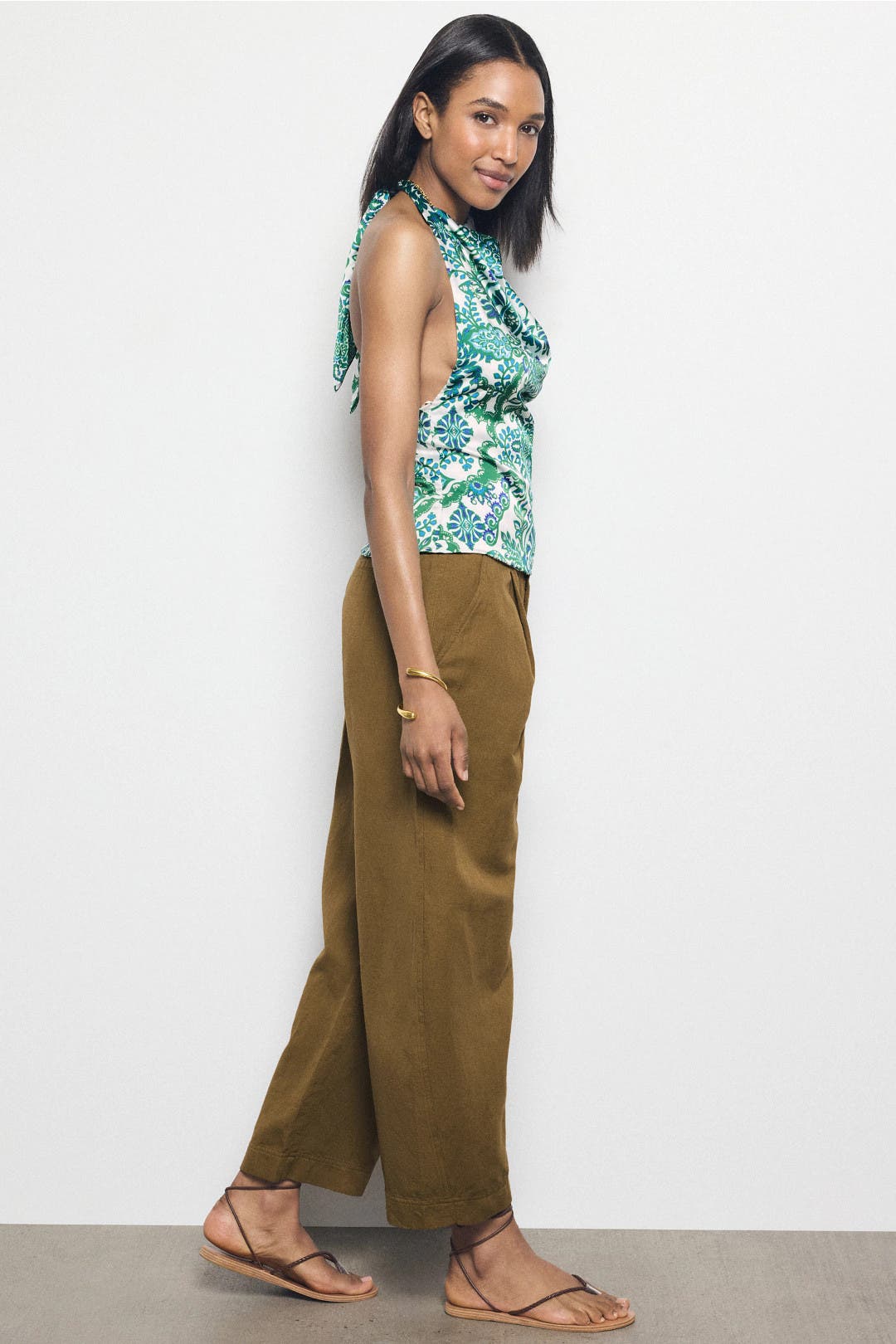 Fern Floral Print Halter Top by MISA Los Angeles | Rent the Runway