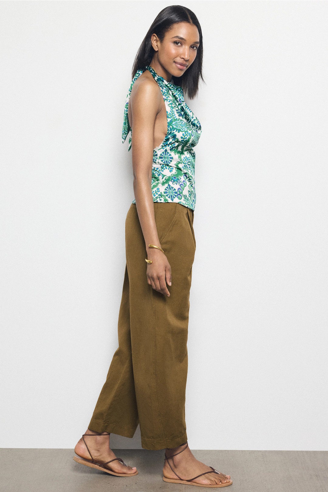 Fern Floral Print Halter Top by MISA Los Angeles 1