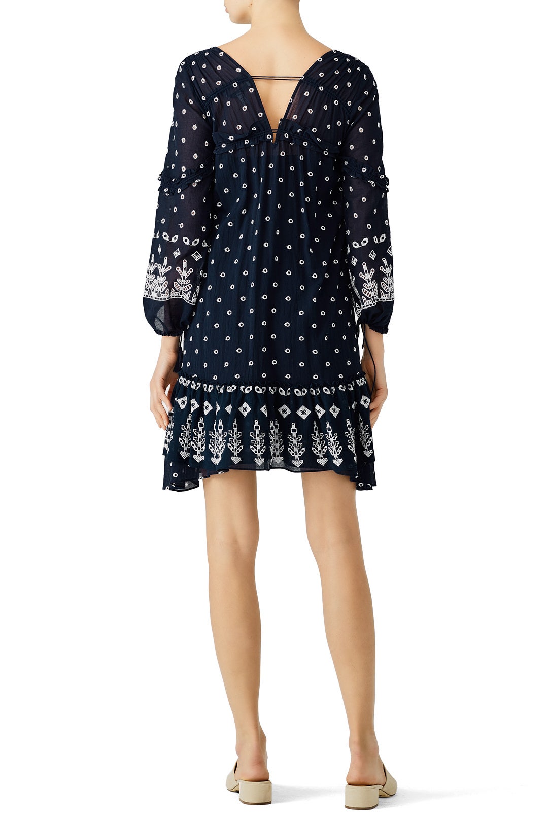 Navy Dotted Ruffle Dress by Derek Lam 10 Crosby 1