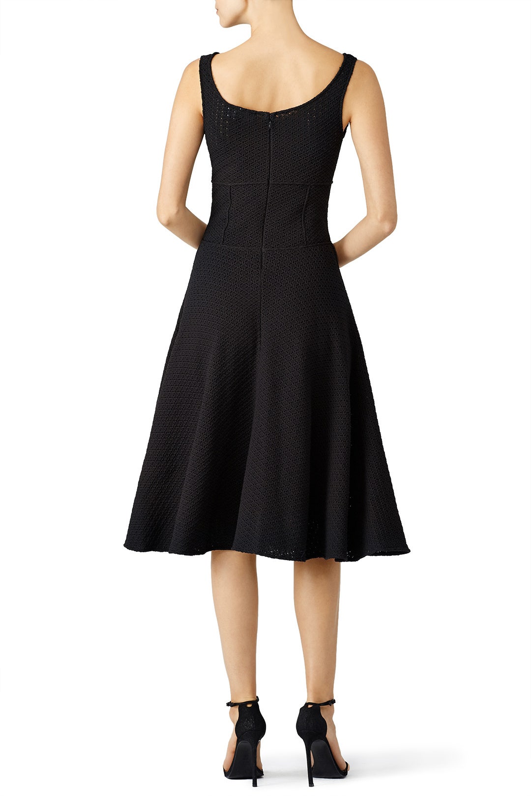 Black Crochet Jersey Dress by DEREK LAM 2