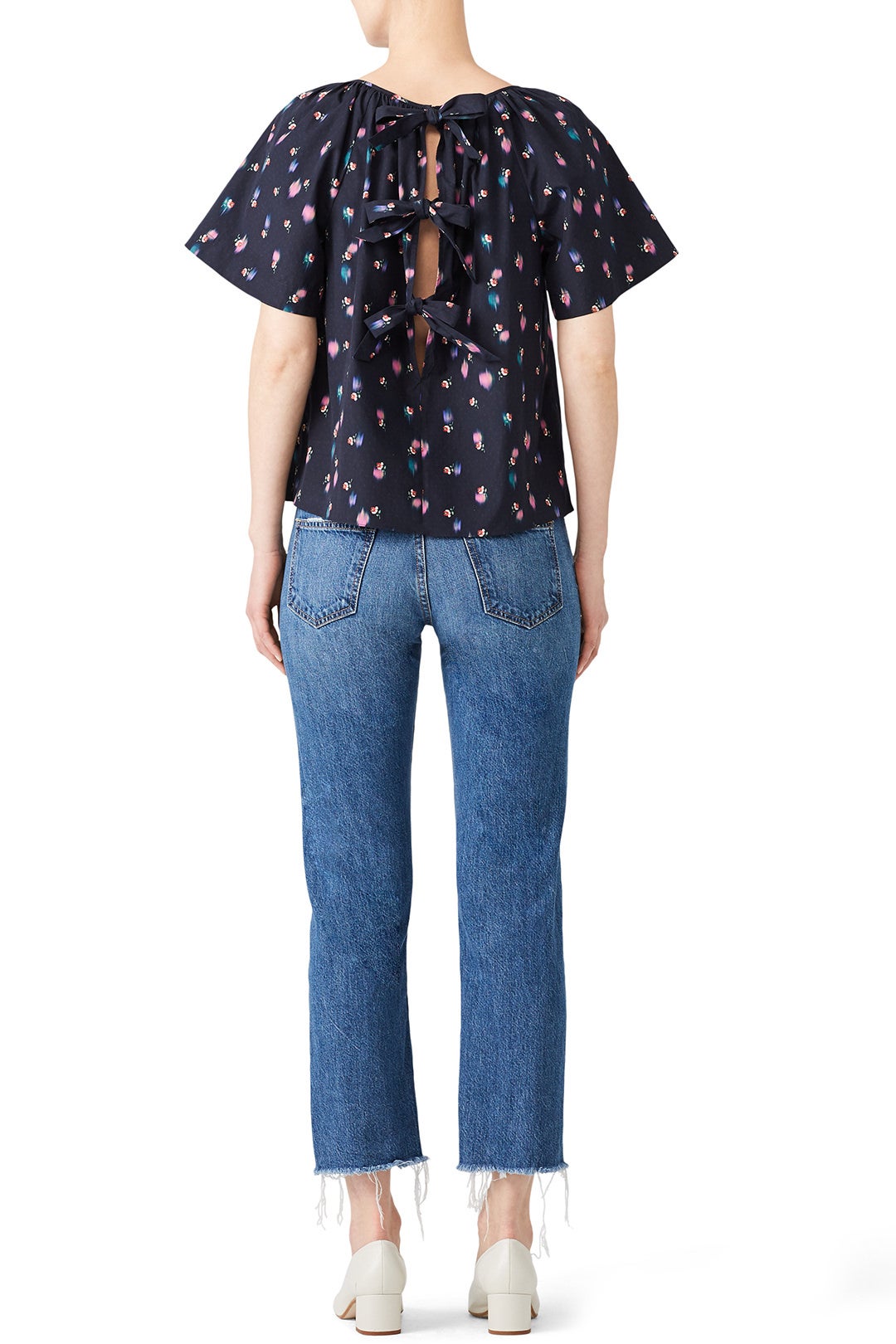 Short Sleeve Farren Flower Top by Rebecca Taylor NYC 1