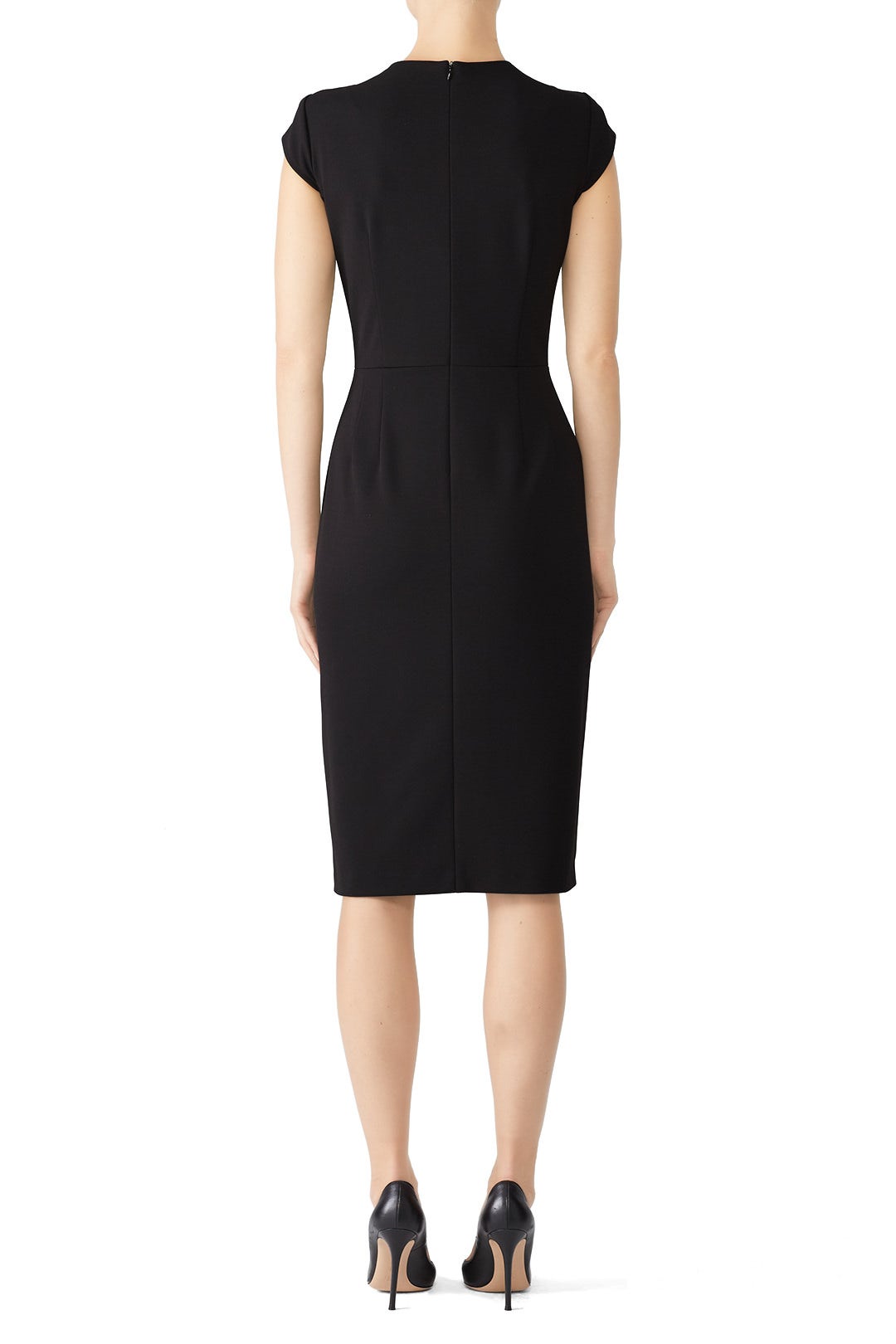 Black Ruffle Cap Sleeve Sheath by Donna Morgan 2