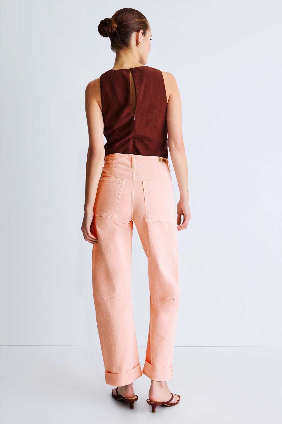 Pink Utility Soft Barrel Jeans by LE JEAN 2