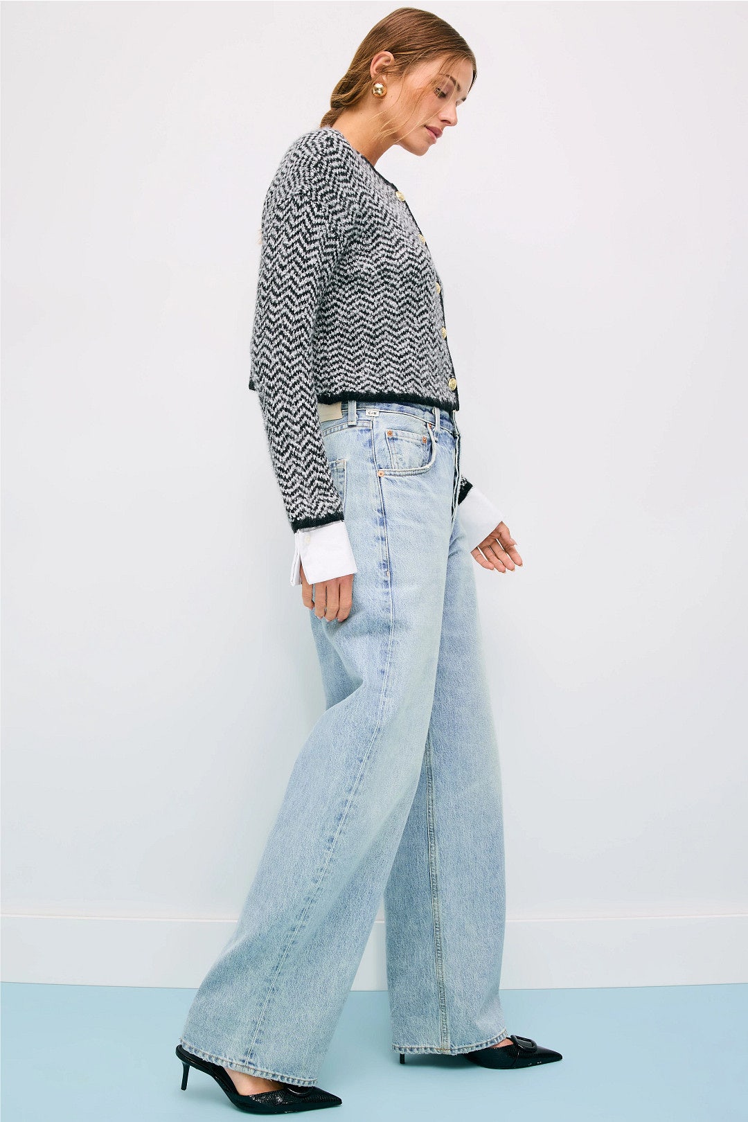 Sabine Herringbone Cardigan by Derek Lam 10 Crosby 1