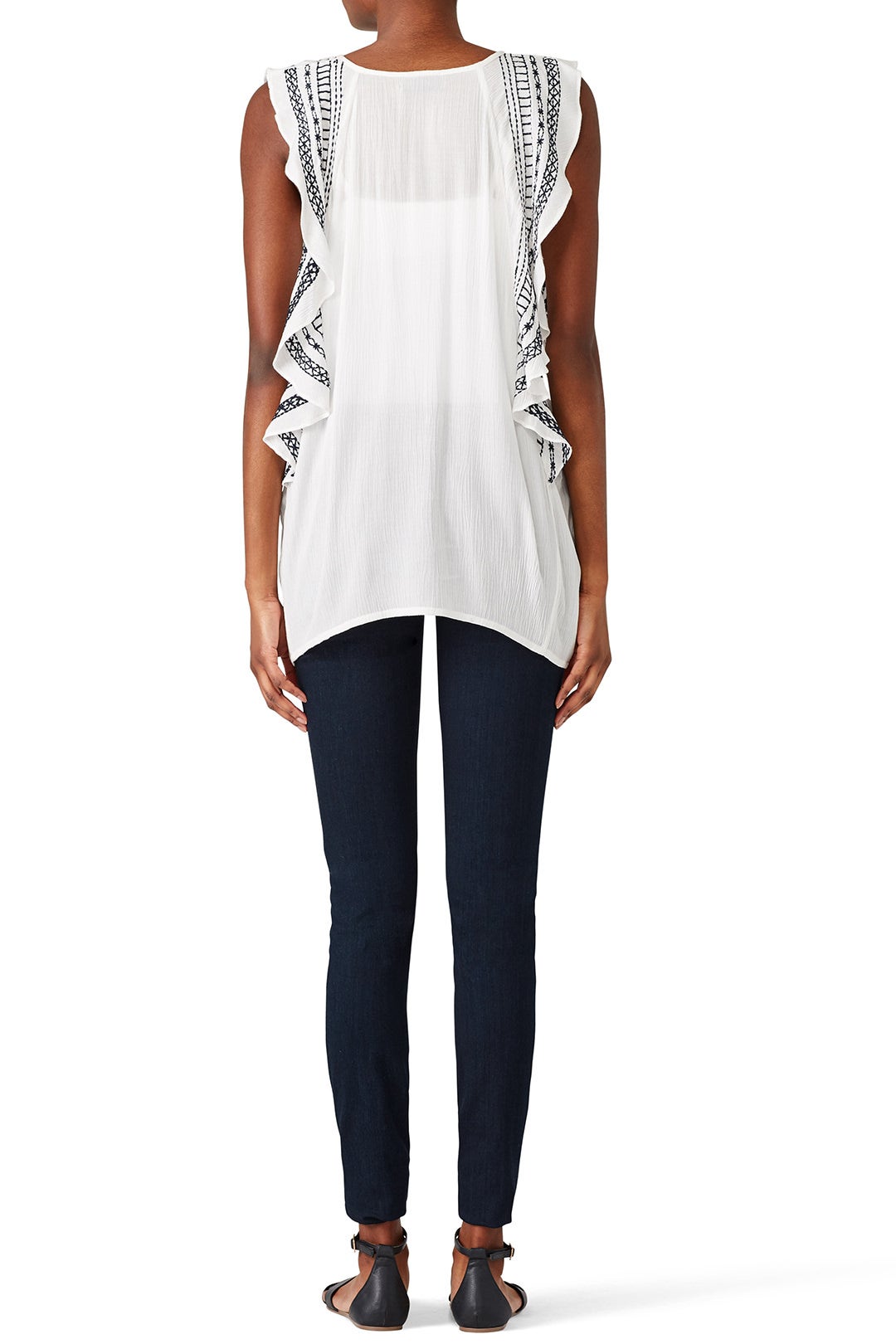 Sheer Skyler Embroidered Blouse by B Collection by Bobeau 2