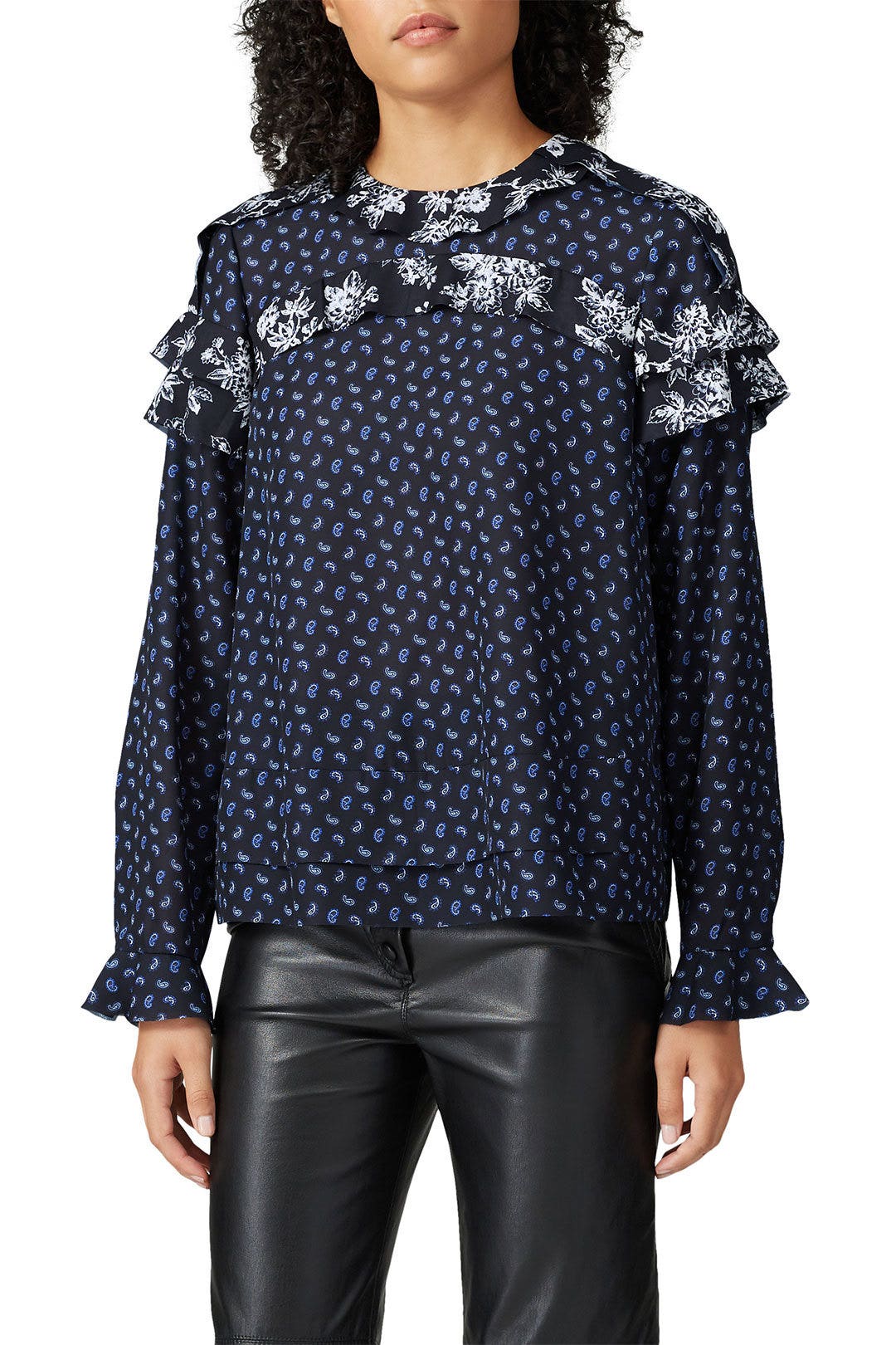 Paisley Ruffle Blouse by Jason Wu 1