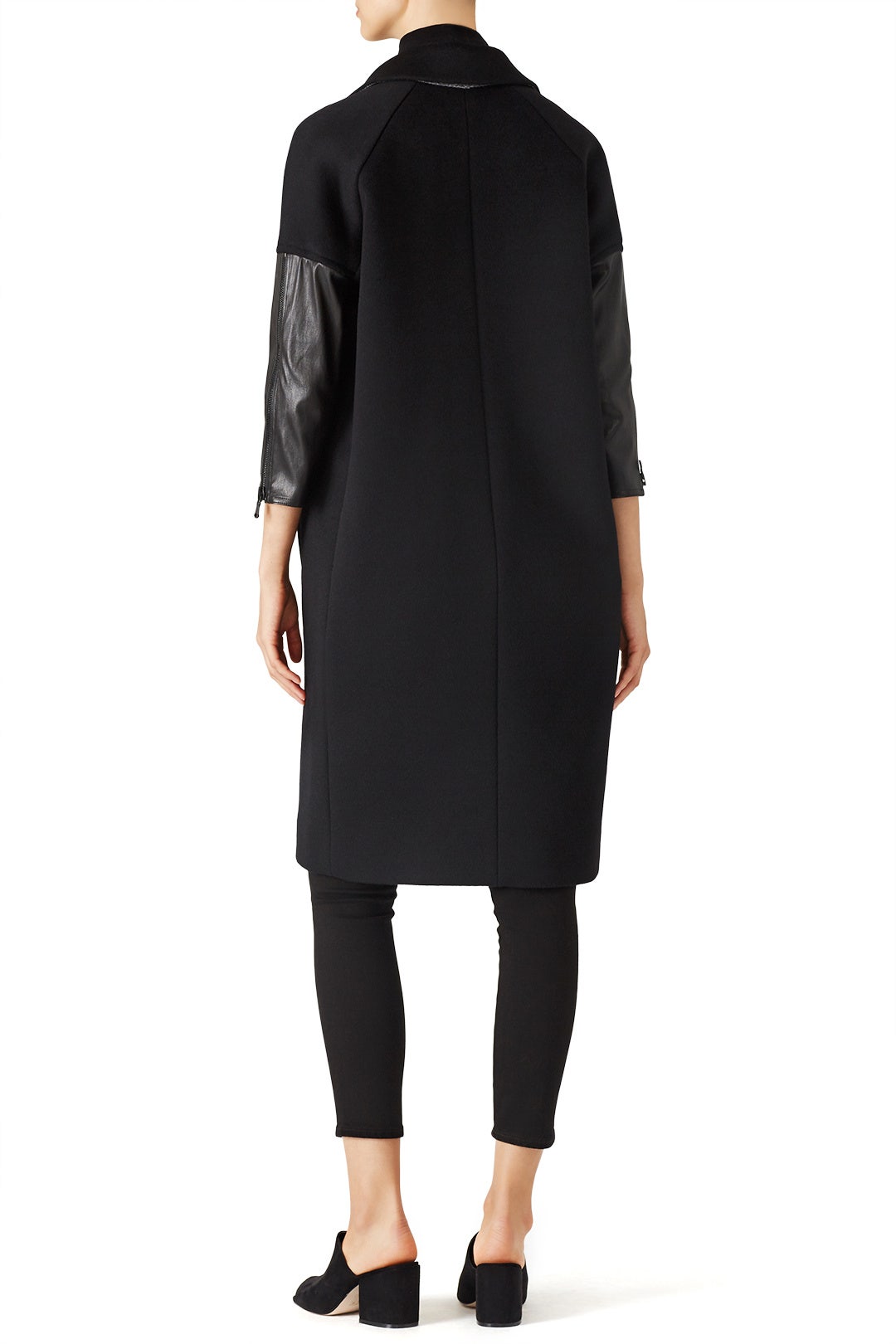 Black Leather Sleeve Jacket by KAUFMANFRANCO 1