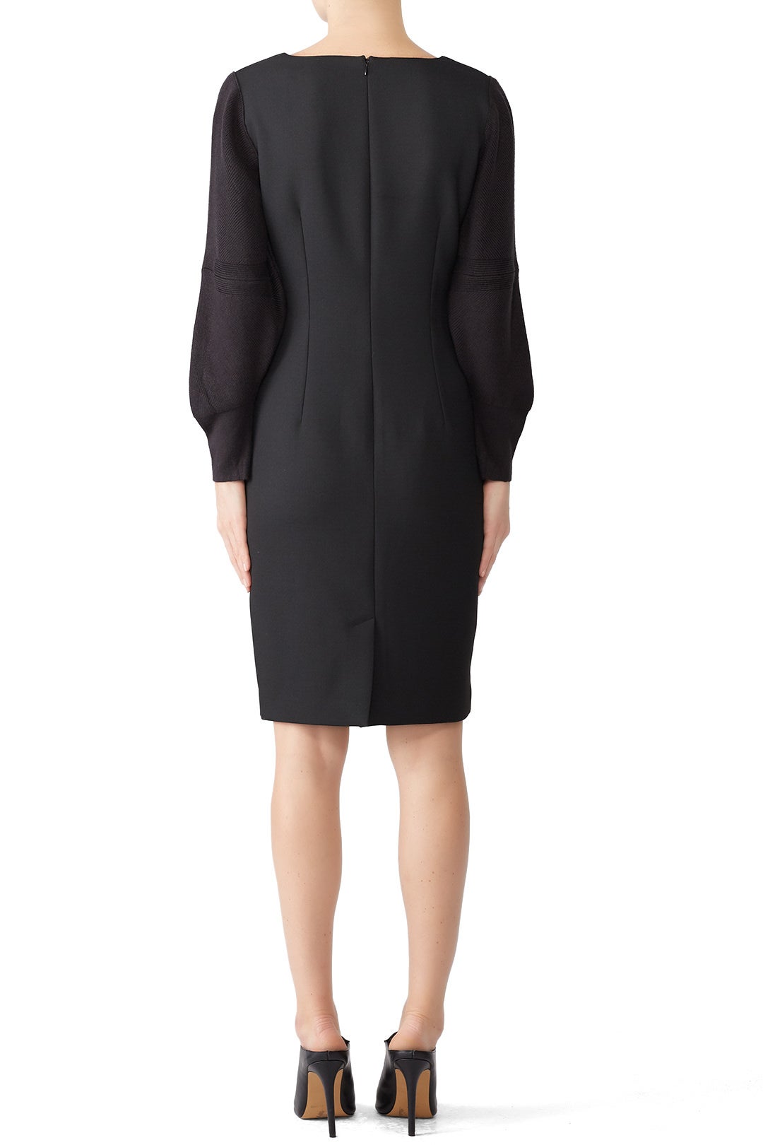 Black Knit Sleeve Dress by Badgley Mischka 2
