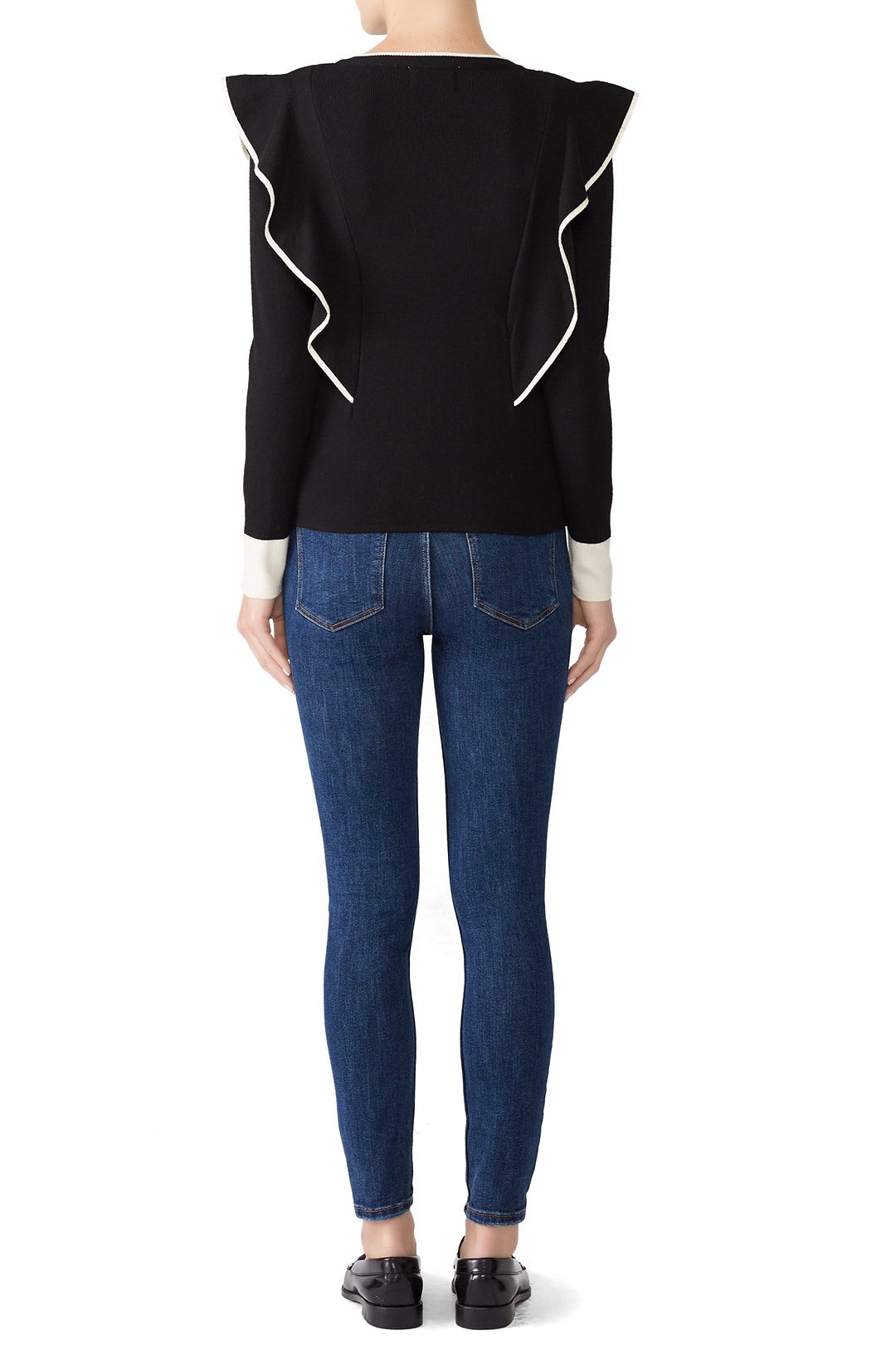 Black Ruffled Knit Top by J.O.A. 2