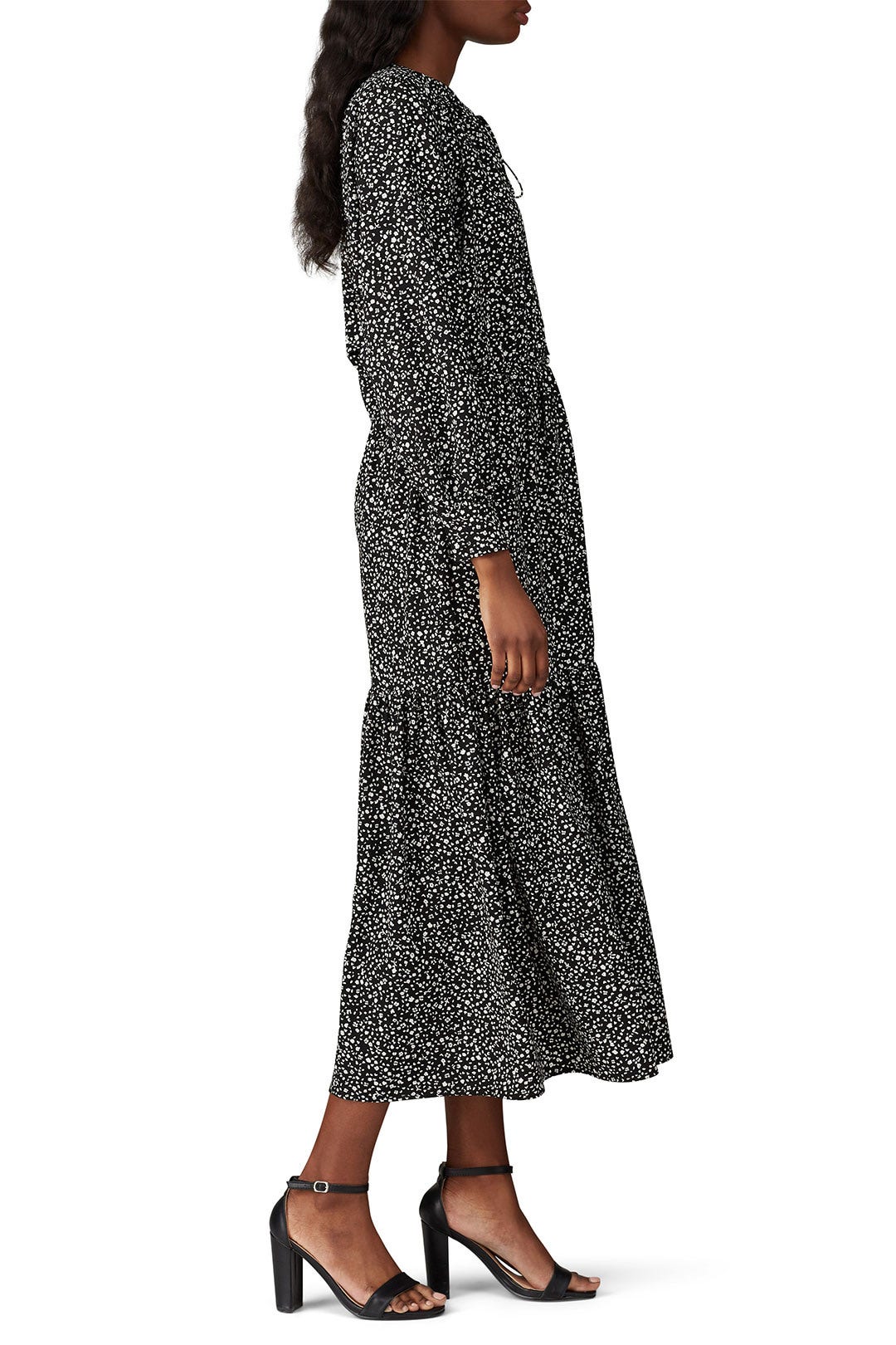 Black Ditsy Midi Dress by Sweet Baby Jamie 1