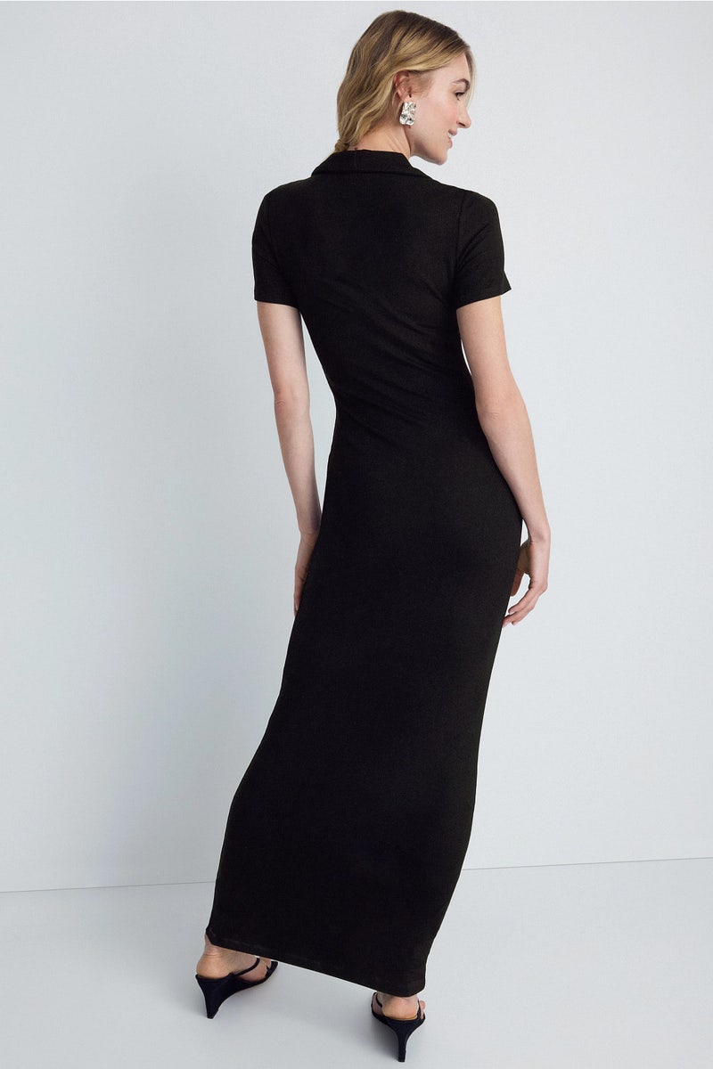 green emerald velvet dress Badgley Mischka | Pleat Trim Shirt Dress in Azure