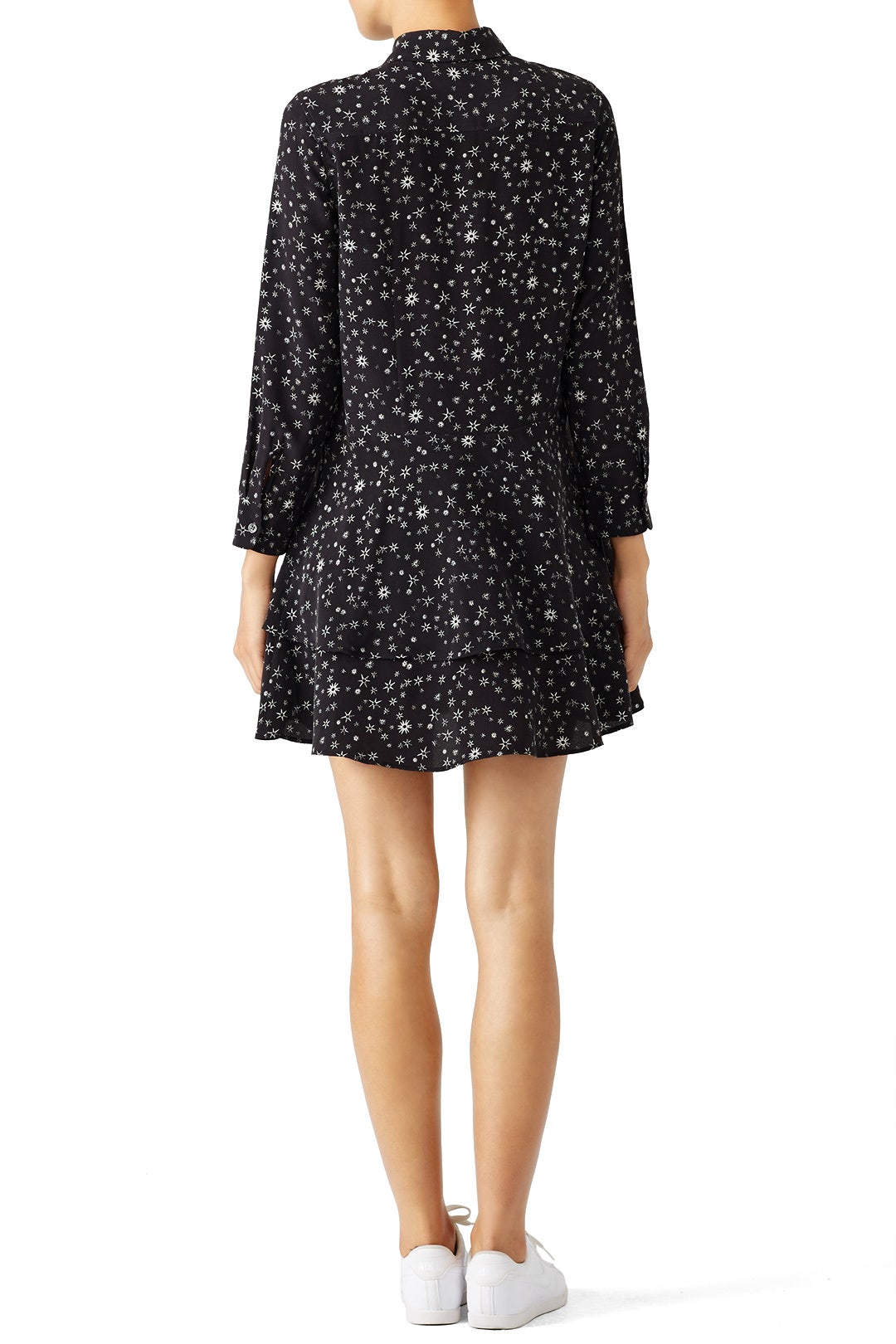 Black Star Ruffle Dress by Equipment 1