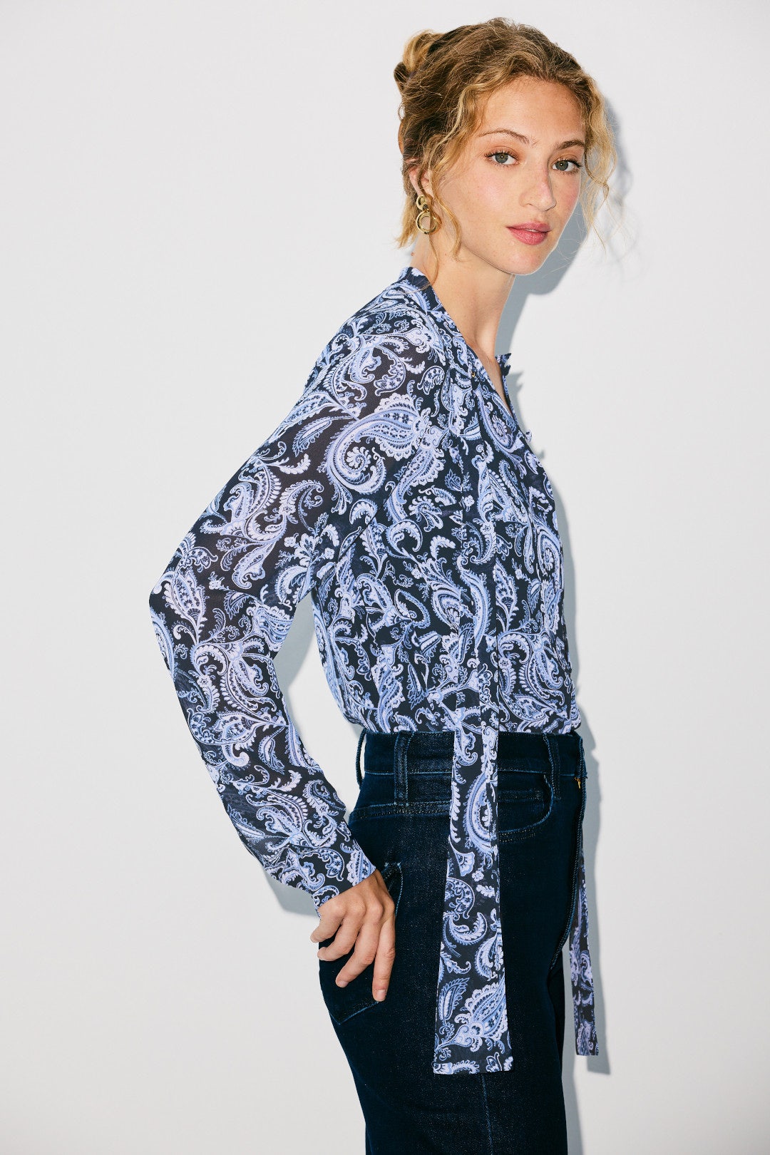 Paisley Bow Blouse