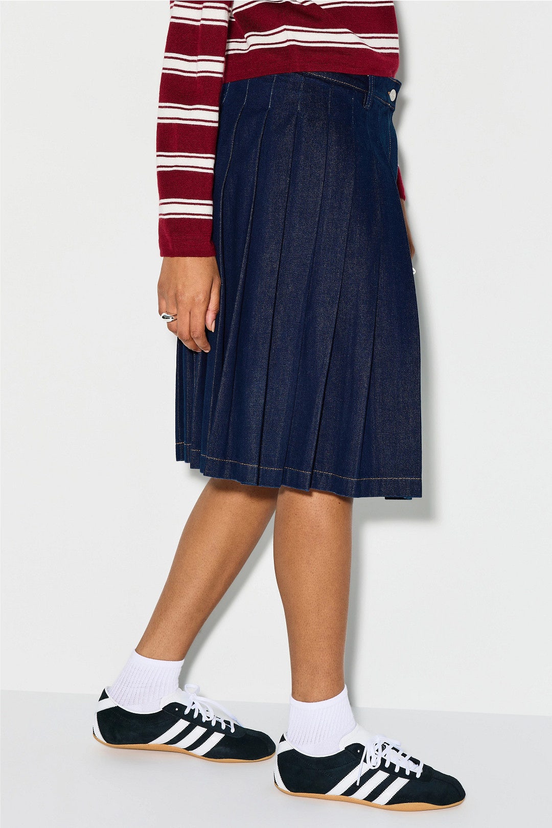 Denim Pleated Mini Skirt by 7 For All Mankind 1