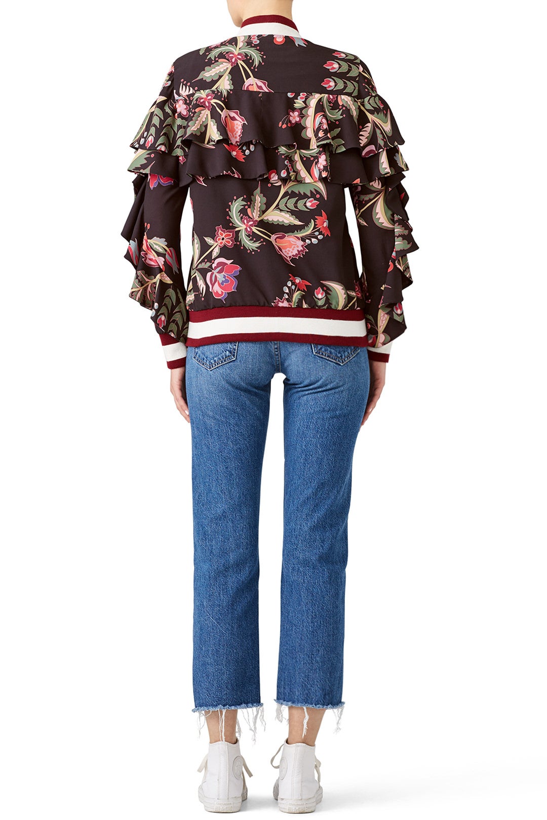Fiesta Ruffle Sleeve Bomber by PatBO 2