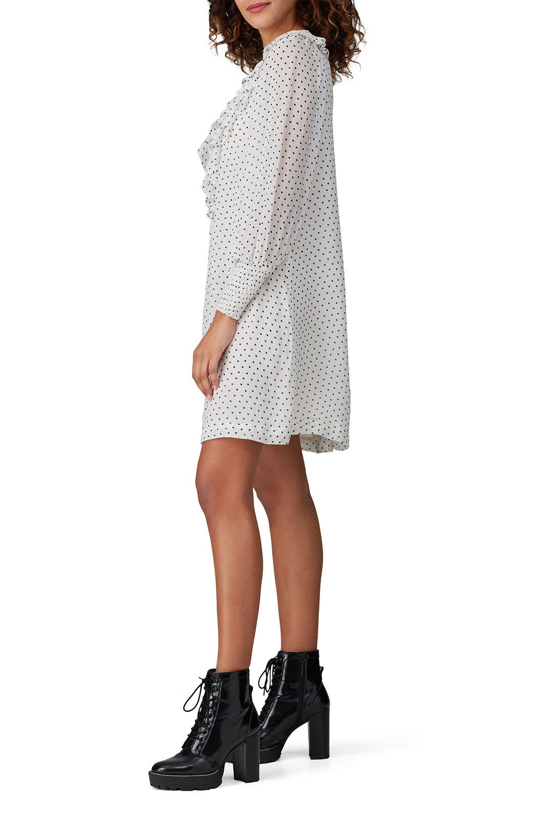 White Polka Dot Ruffle Dress by GANNI 1