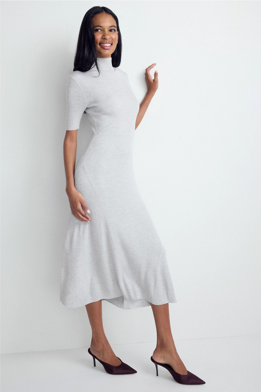 Faire Knit Turtleneck Midi Dress by BOSS 1