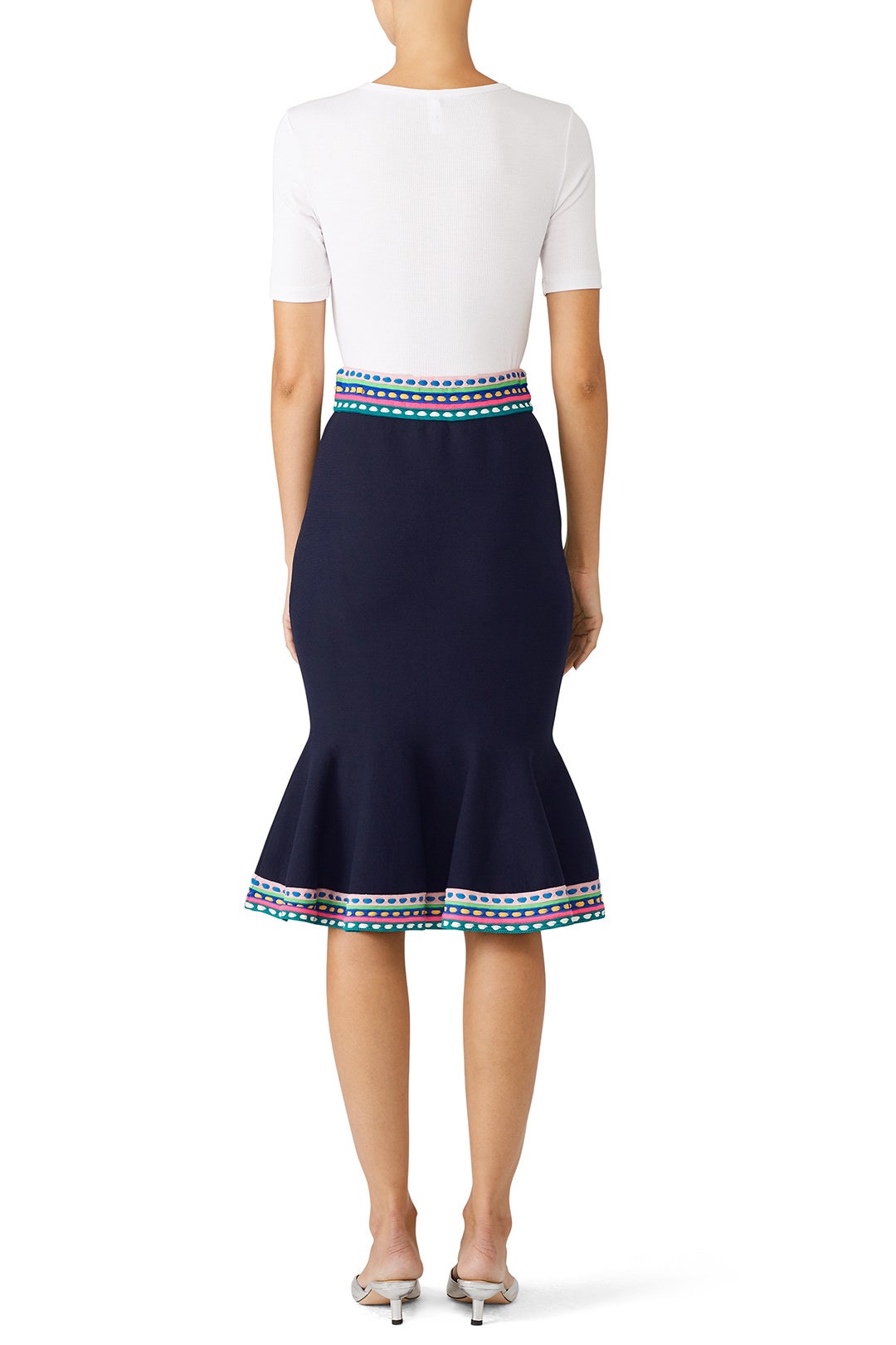 Rainbow Trim Knit Skirt by Milly 1