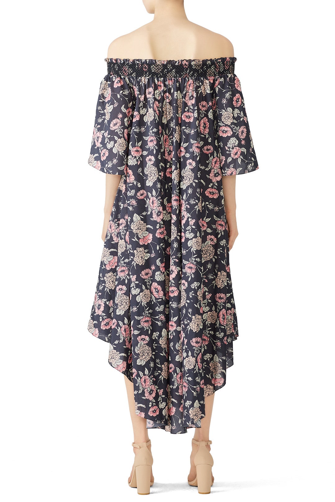 Black Floral Shirring Maxi by Vilshenko 2