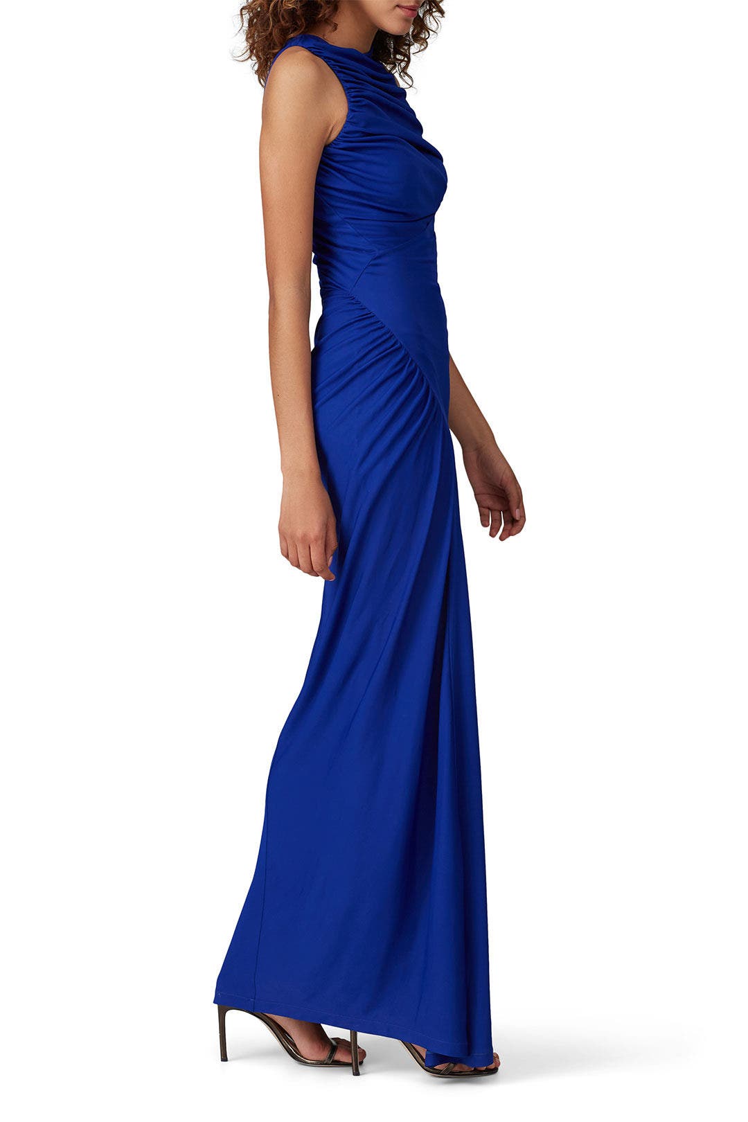 Cobalt Blue Ruched Gown by Atlein 1