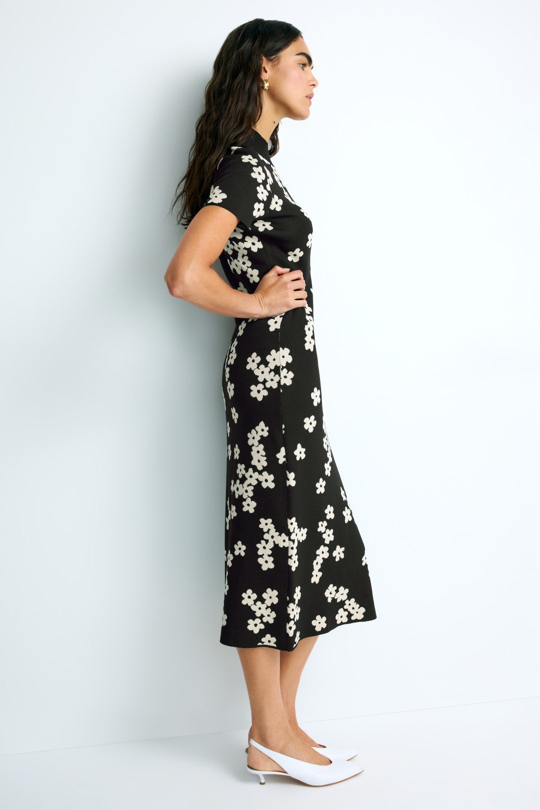 Flower Jacquard Knit Dress